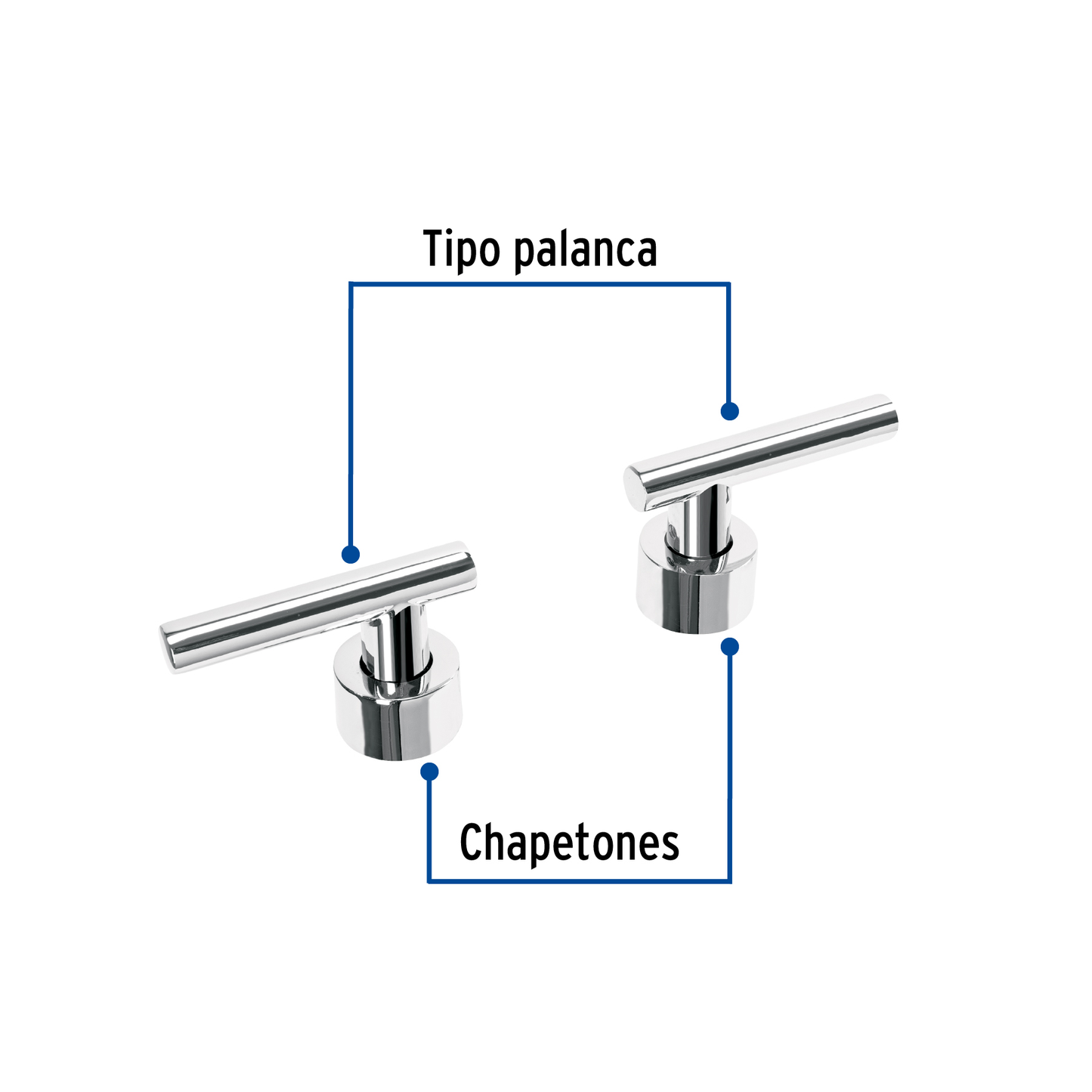 Juego de 2 manerales para mezcladora, palanca, cromo, Tubig