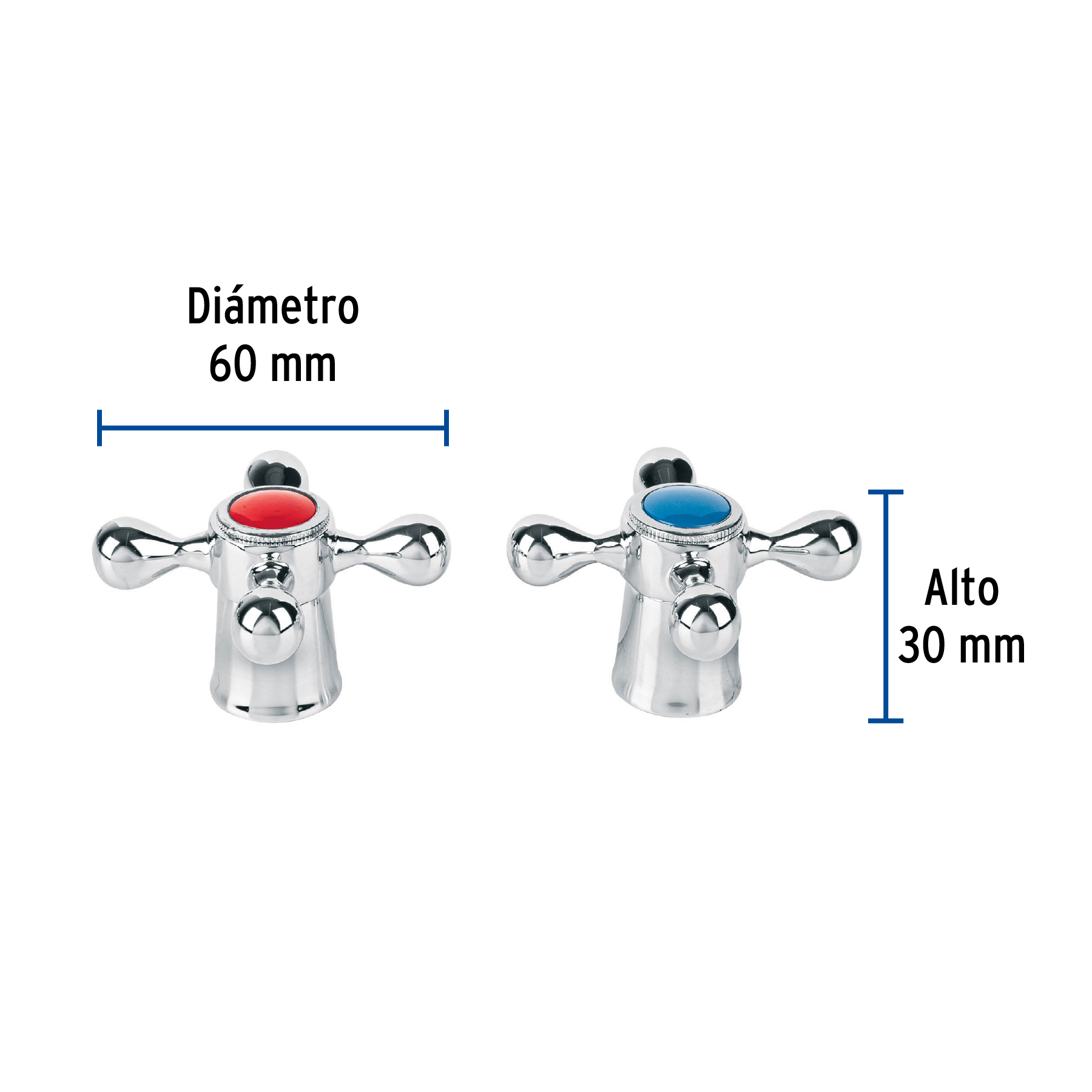 Juego de 2 manerales cruceta para lavabo, Basic