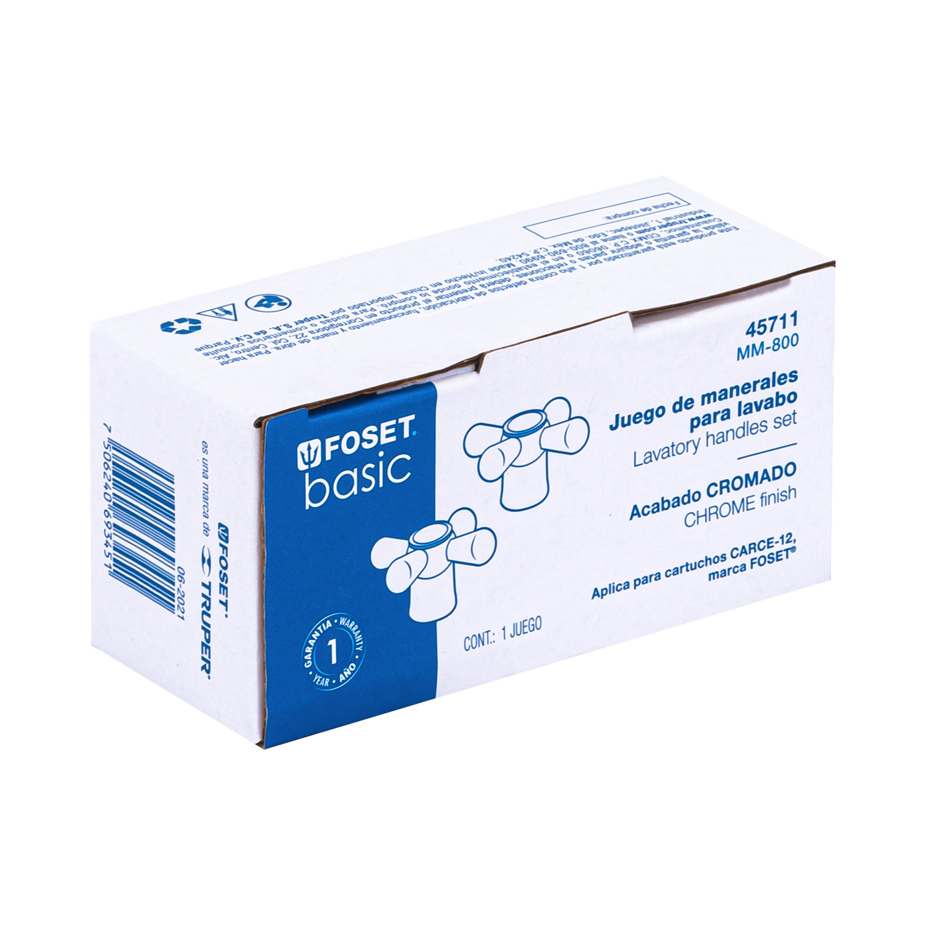 Juego de 2 manerales cruceta para lavabo, Basic