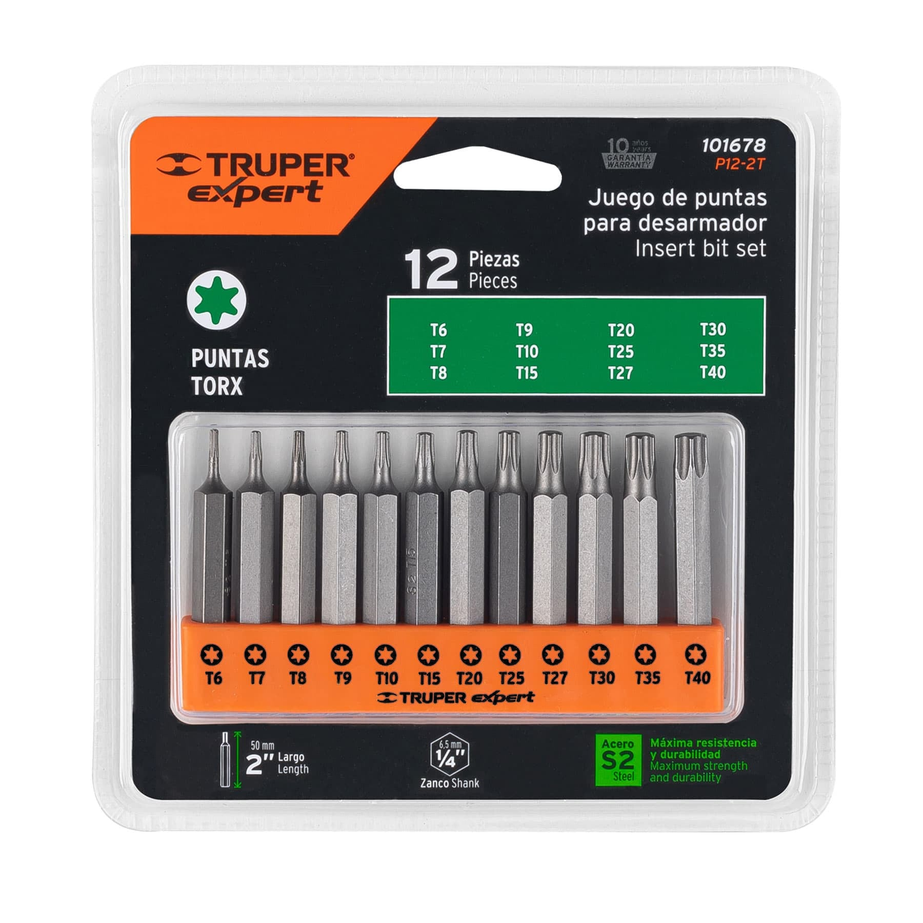 Juego de 12 puntas Torx largo 2', Truper Expert