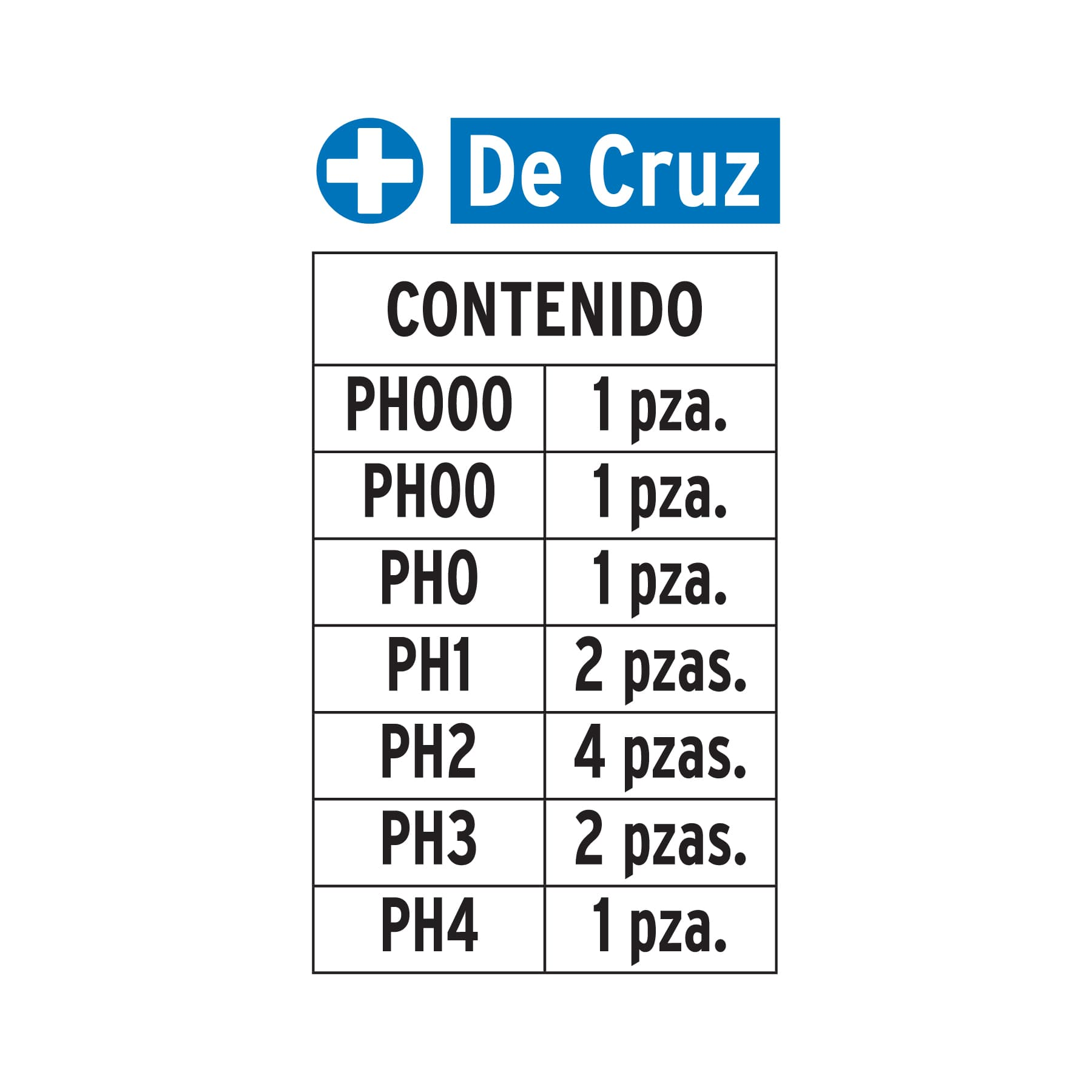 Juego de 12 puntas de cruz largo 2', Truper Expert