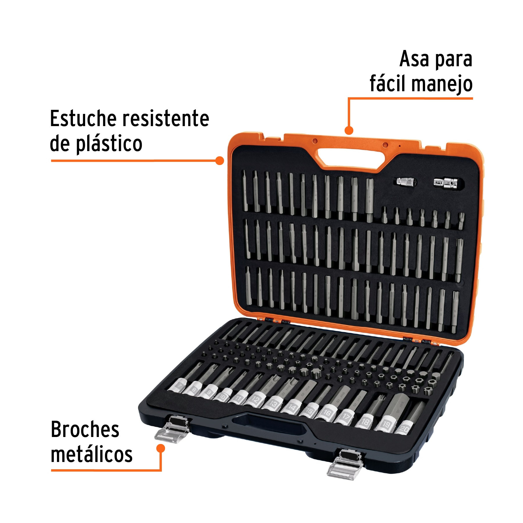 Jgo profesional de puntas y dados con punta p/mécanica 150pz