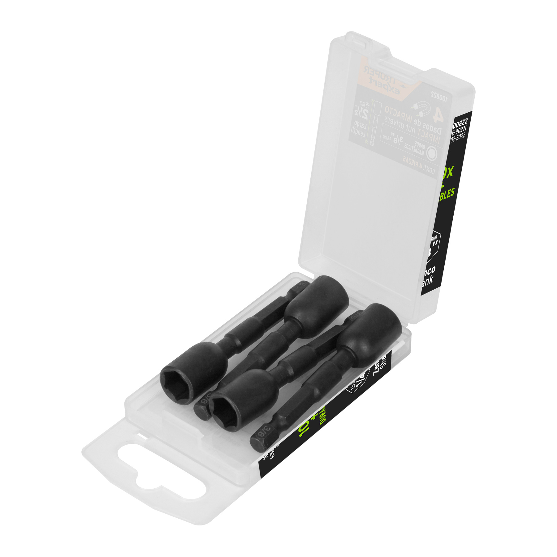 JGO 4 DADOS MAGNETICOS DE IMPACTO,3/8'x2.5', Truper Expert