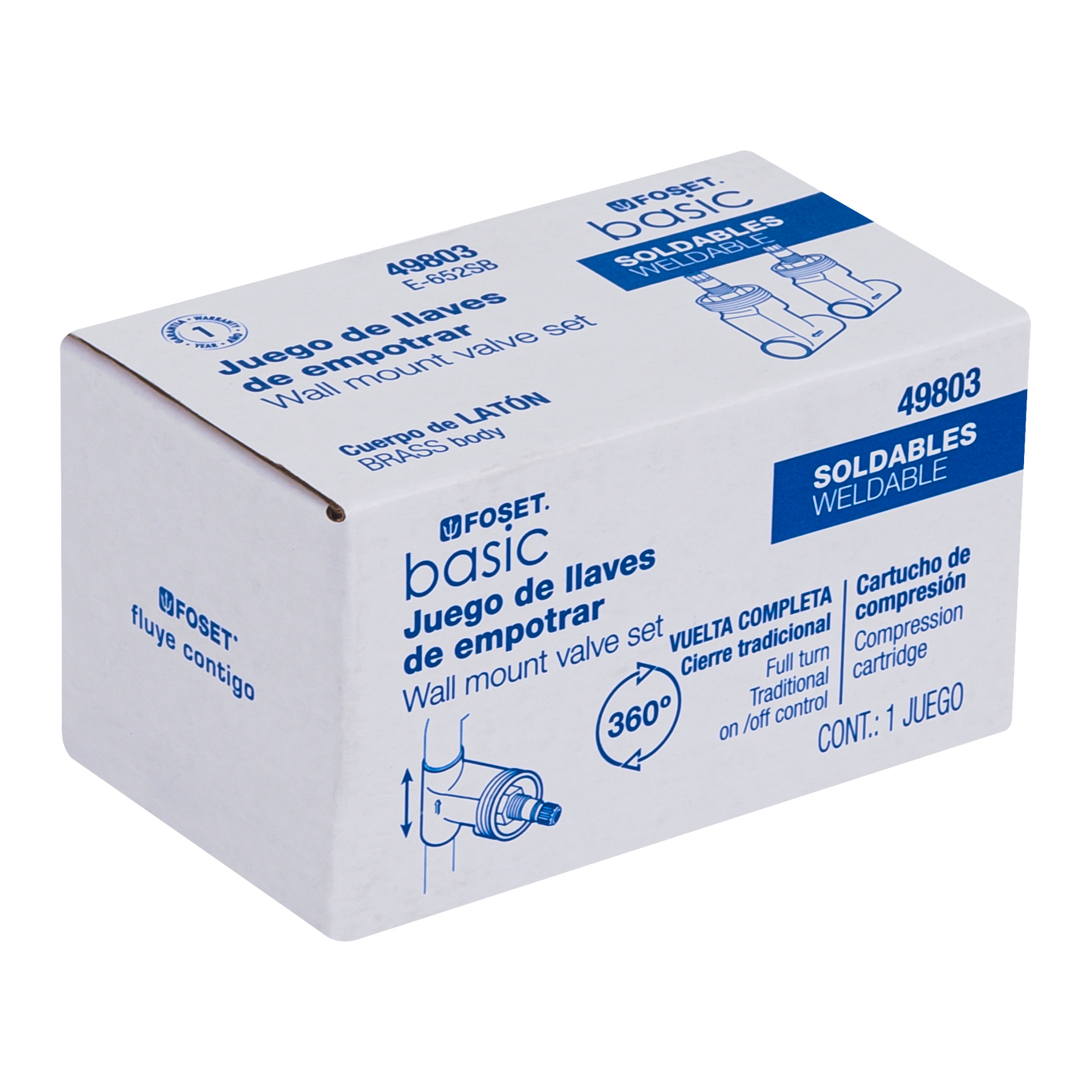 Jgo 2 llaves de empotrar soldables, Basic