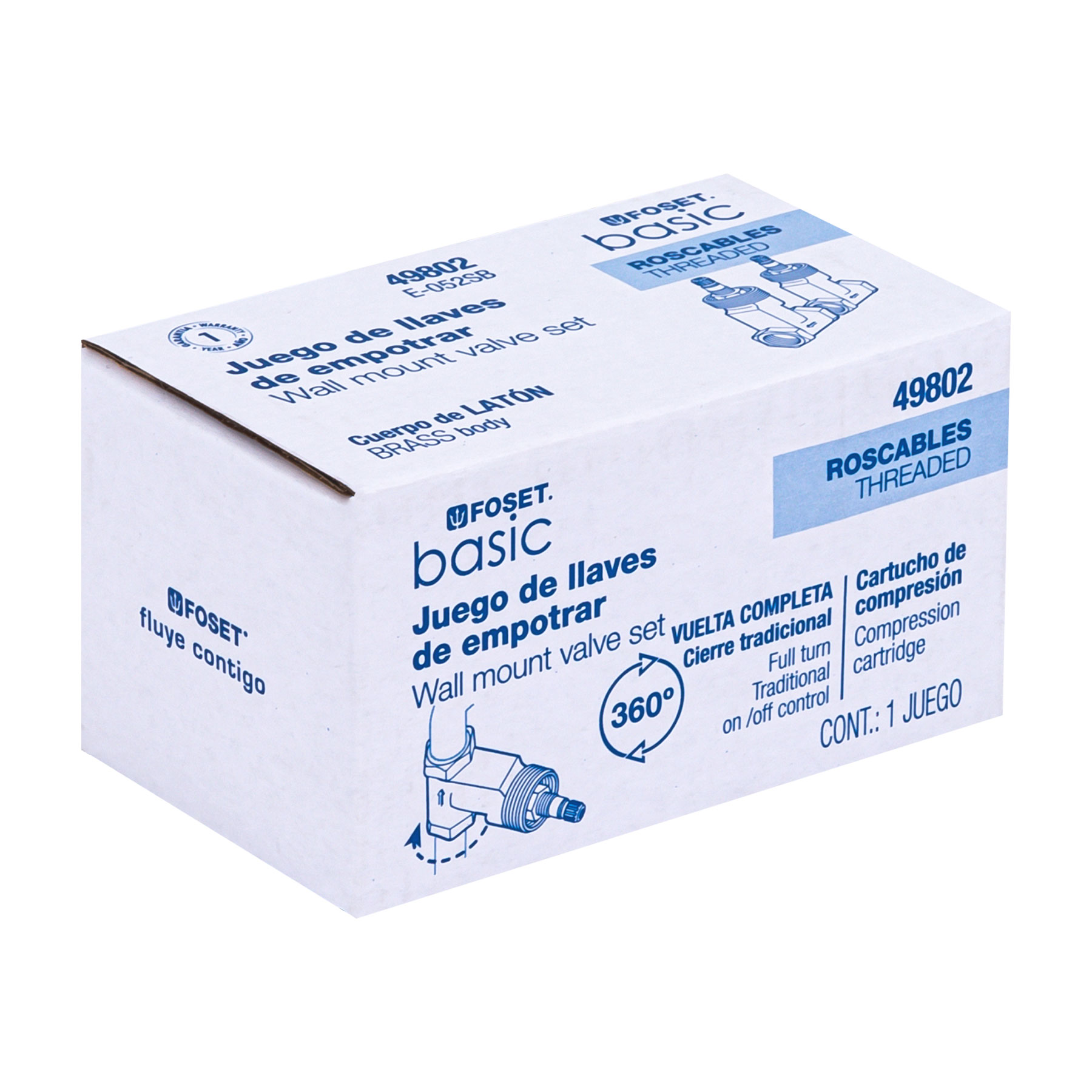 Jgo 2 llaves de empotrar roscables, Basic