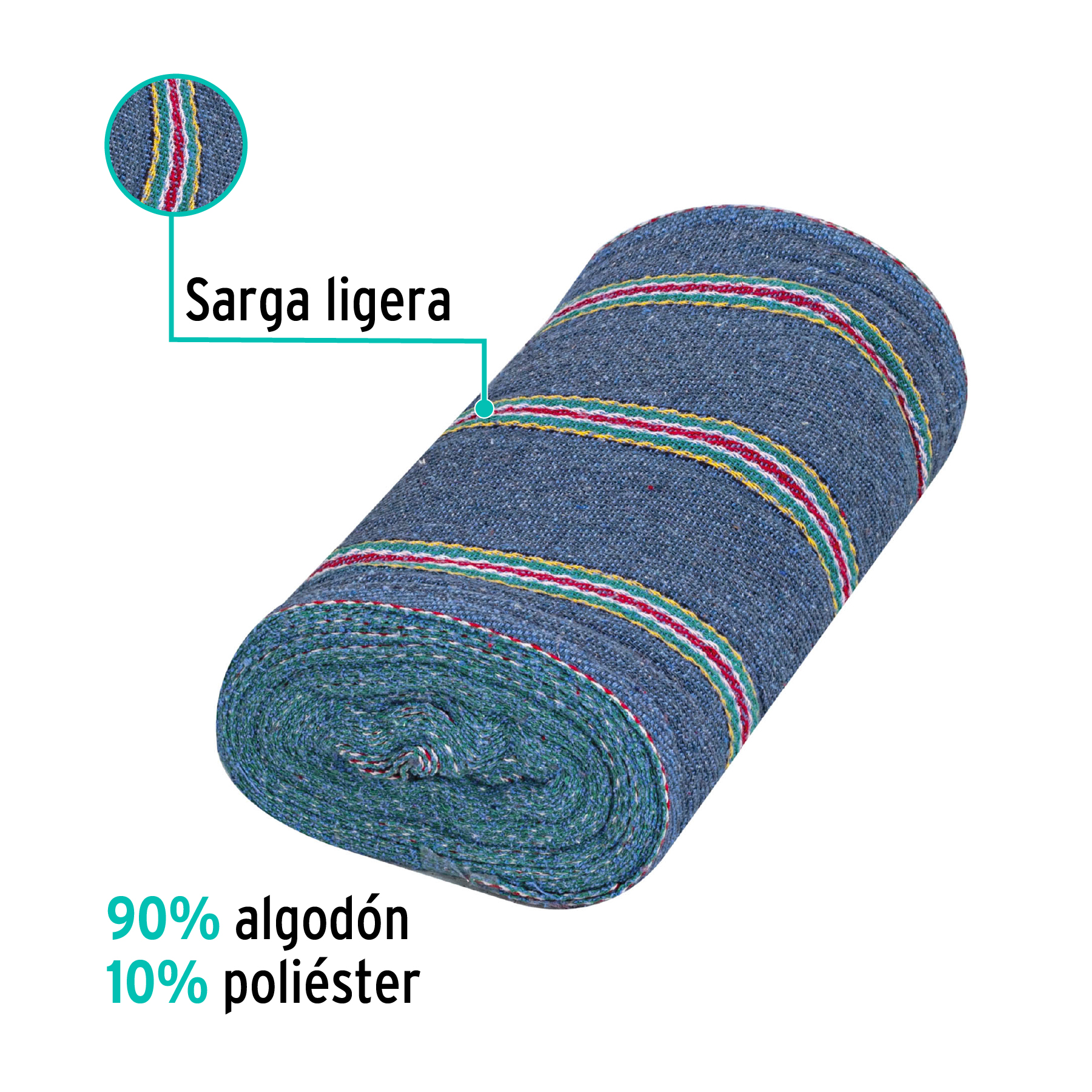 Jerga sarga ligera en rollo, 25m x 47cm, azul