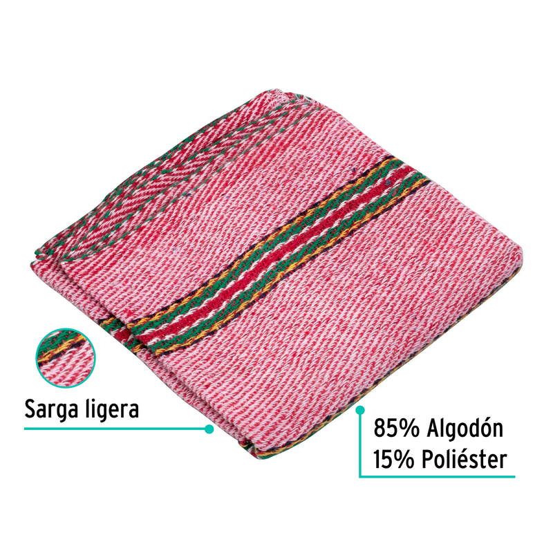 Jerga sarga ligera de 1 m x 48 cm, roja
