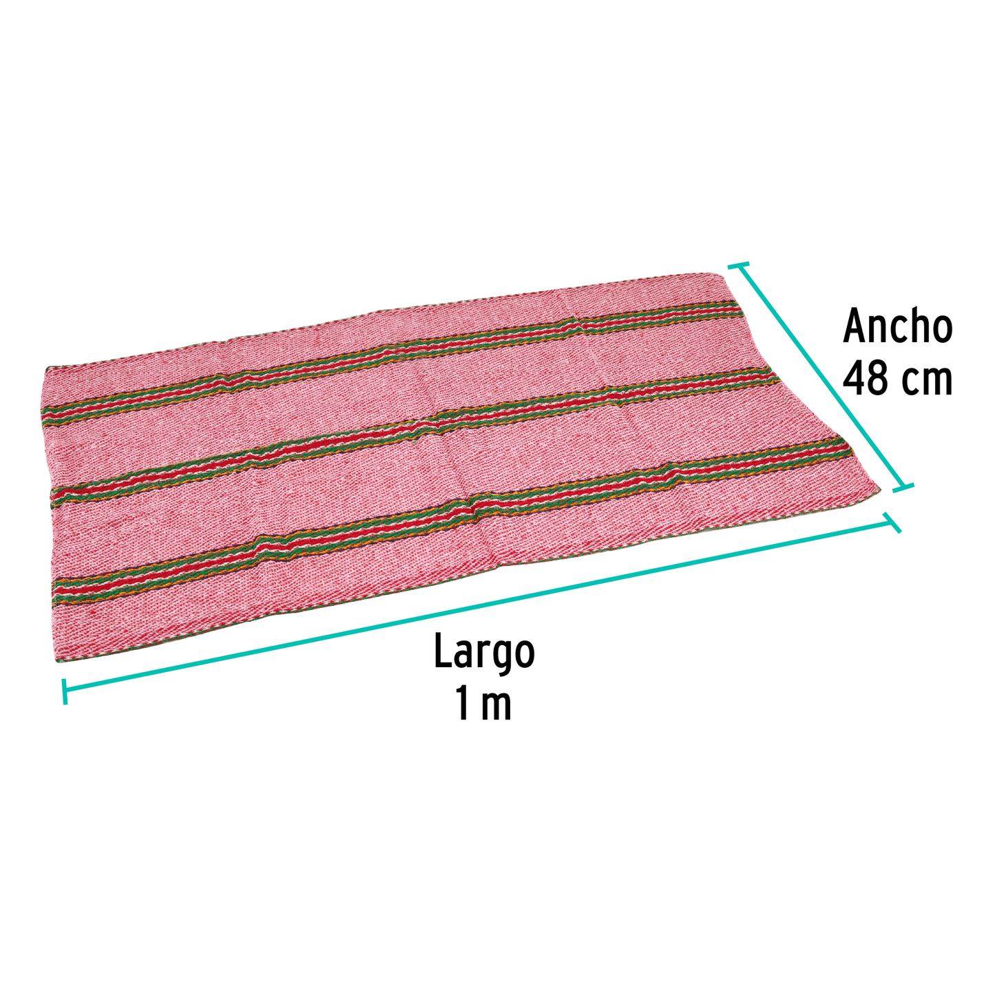 Jerga sarga ligera de 1 m x 48 cm, roja