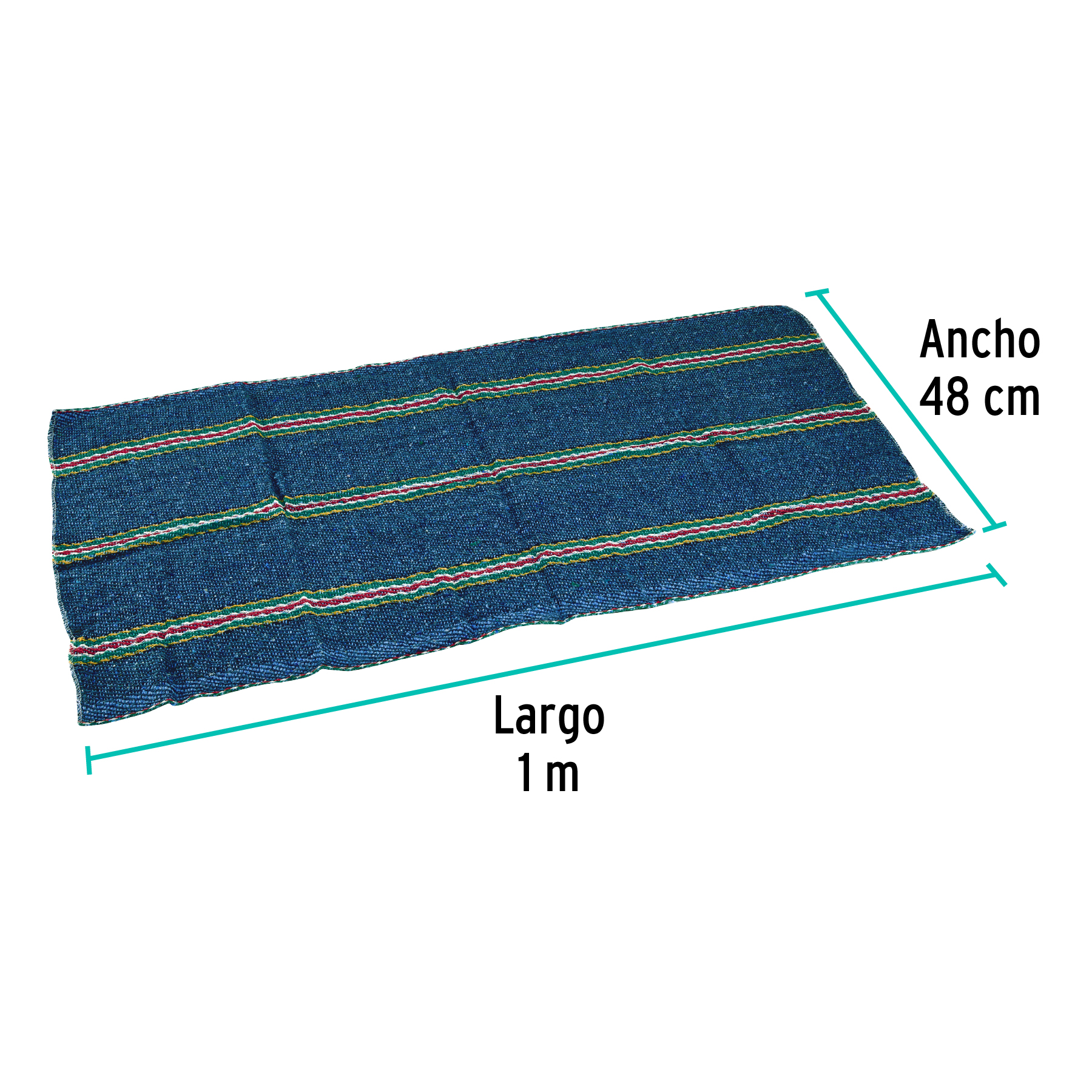 Jerga sarga ligera de 1 m x 48 cm, azul