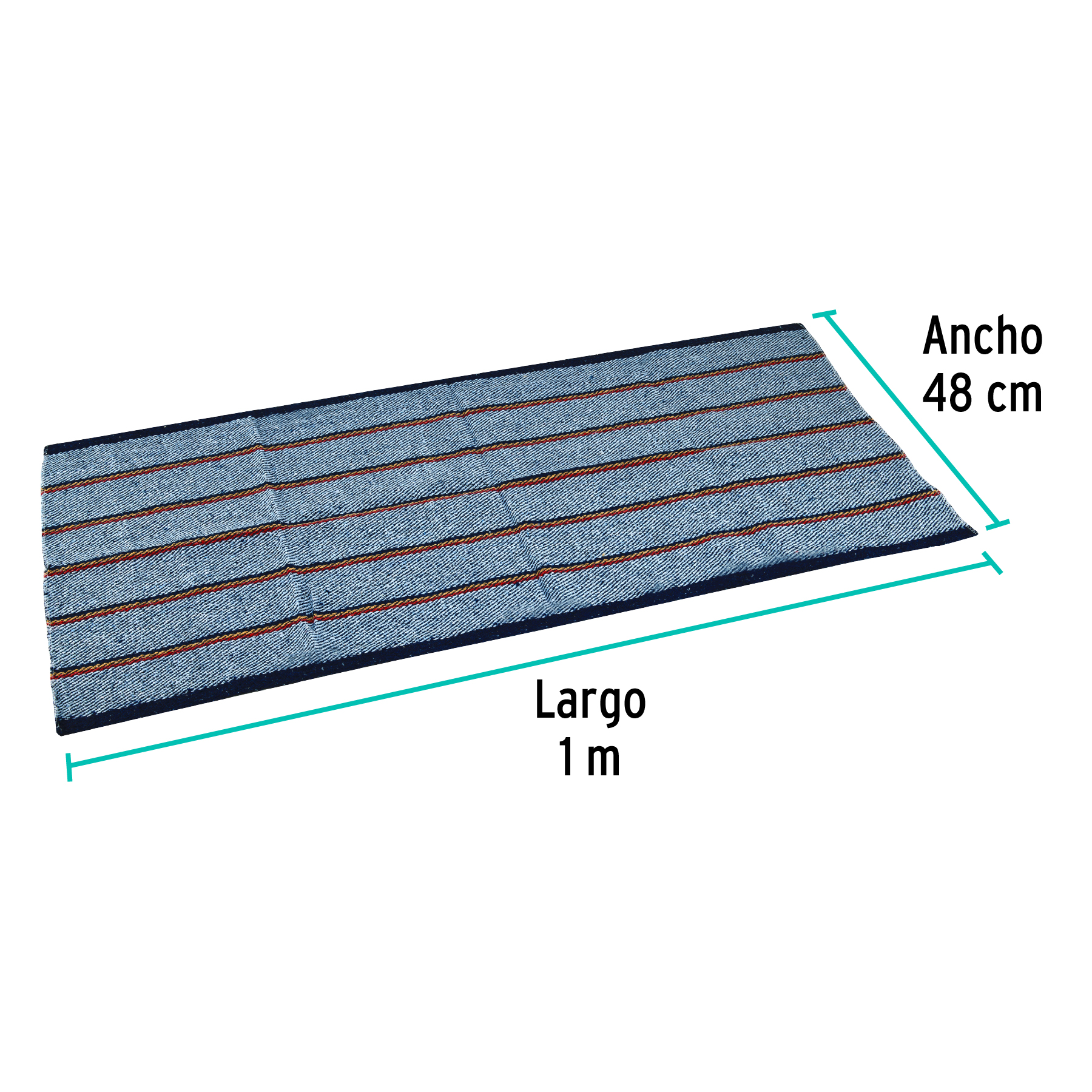 Jerga sarga gruesa de 1 m x 48 cm, azul