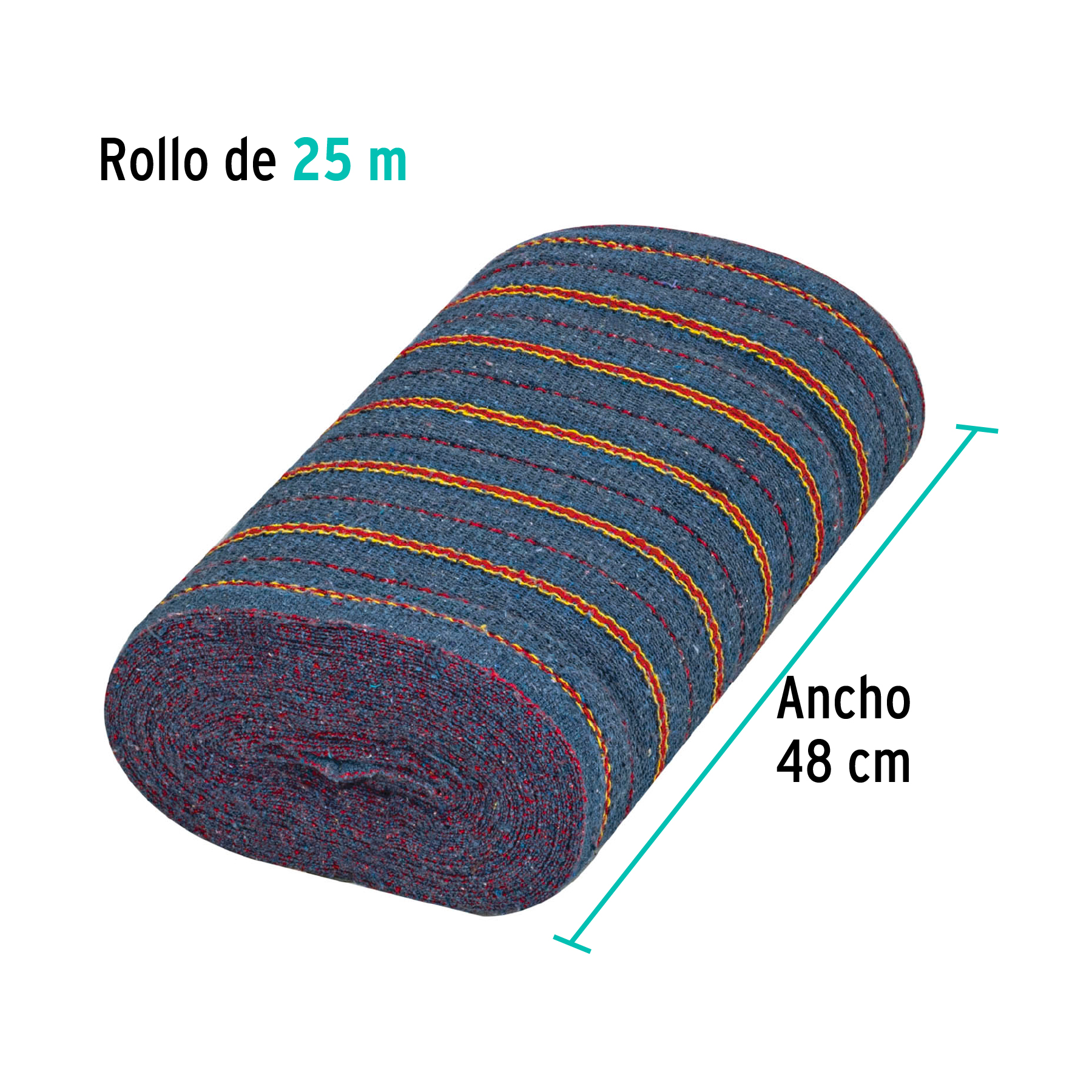 Jerga plana en rollo, 25m x 47cm, gris