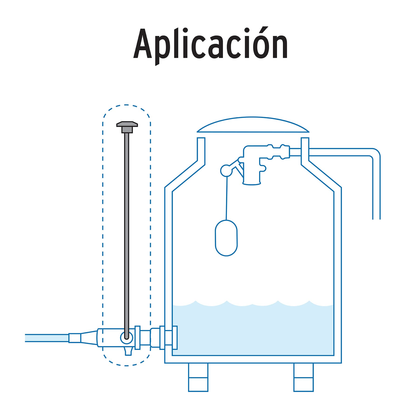 Jarro de aire, 1/2' x 140cm