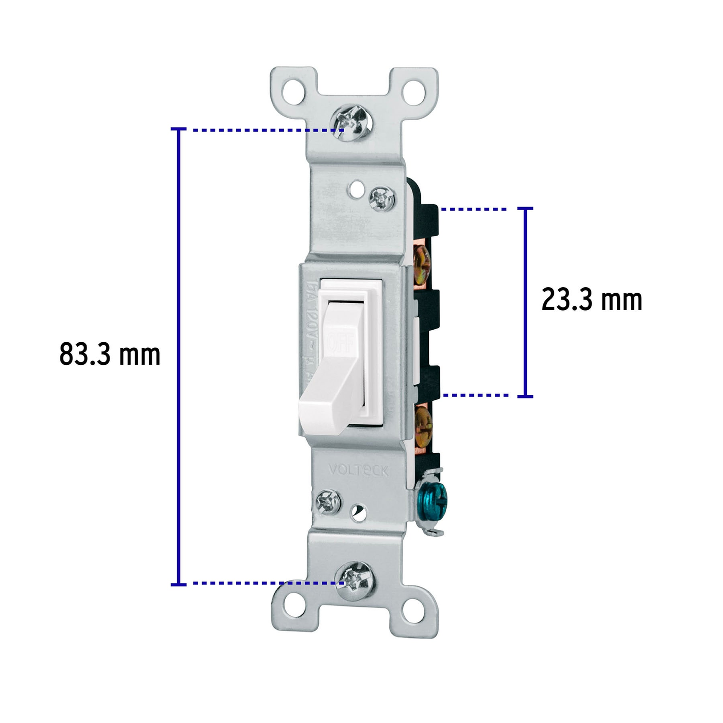 Interruptor vertical de palanca, Standard, blanco, Volteck
