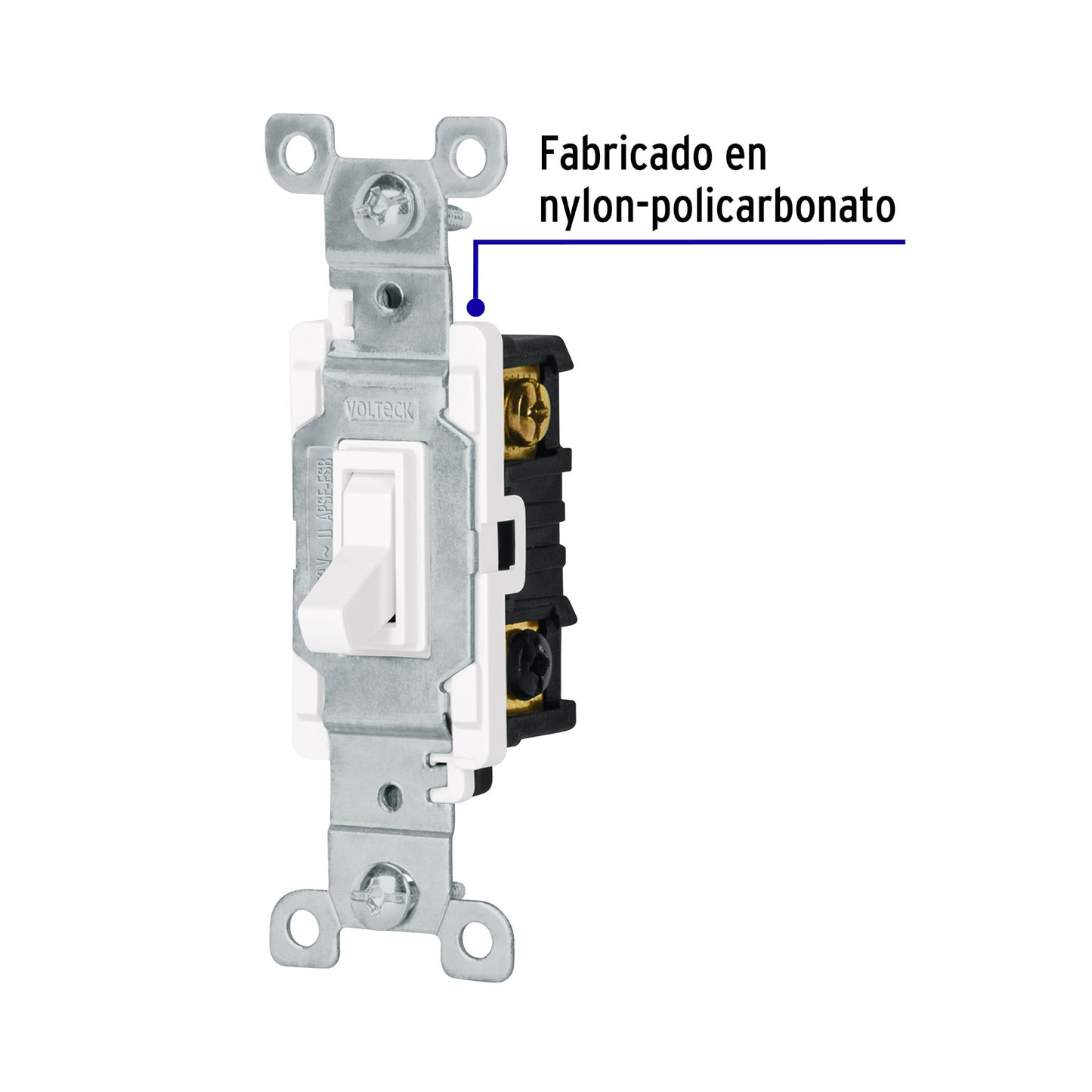 Interruptor vertical de palanca, 3 vías, Standard, blanco