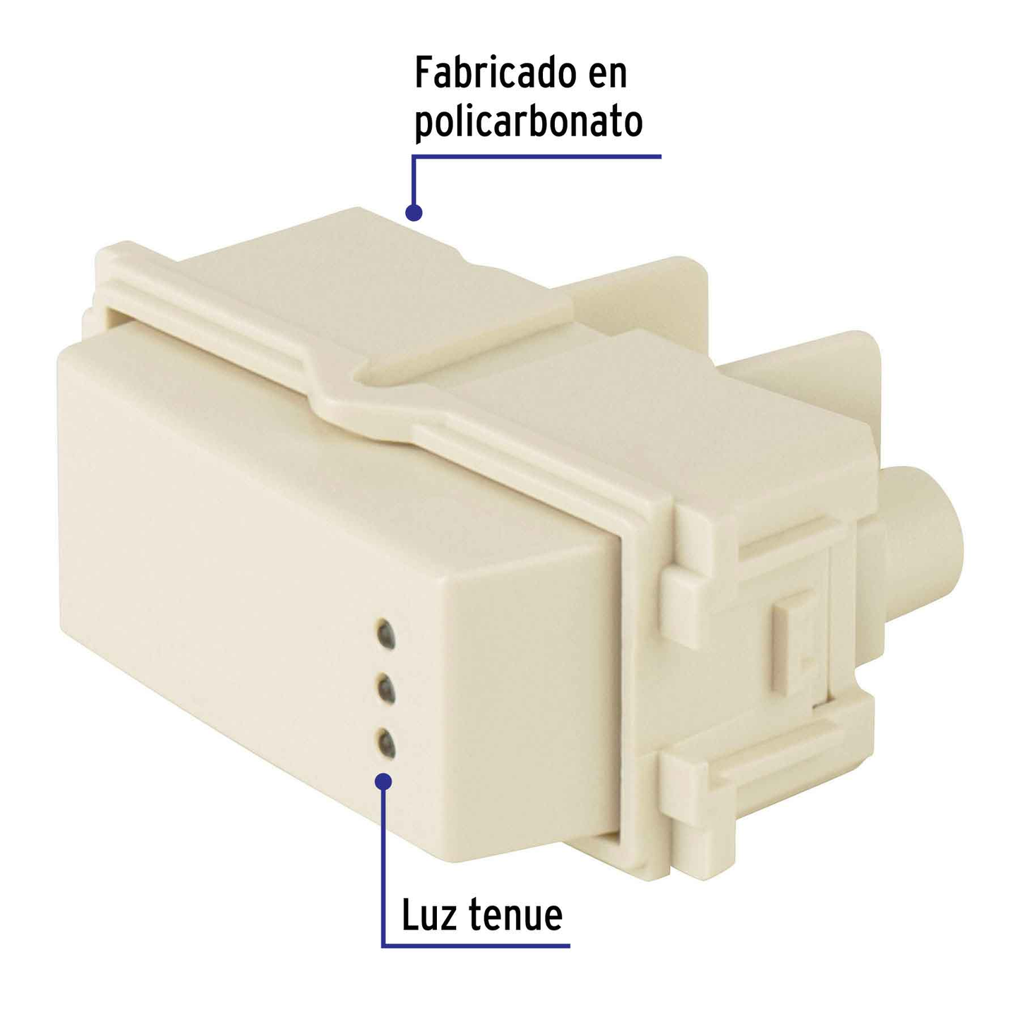 Interruptor sencillo con luz piloto, línea Italiana, marfil