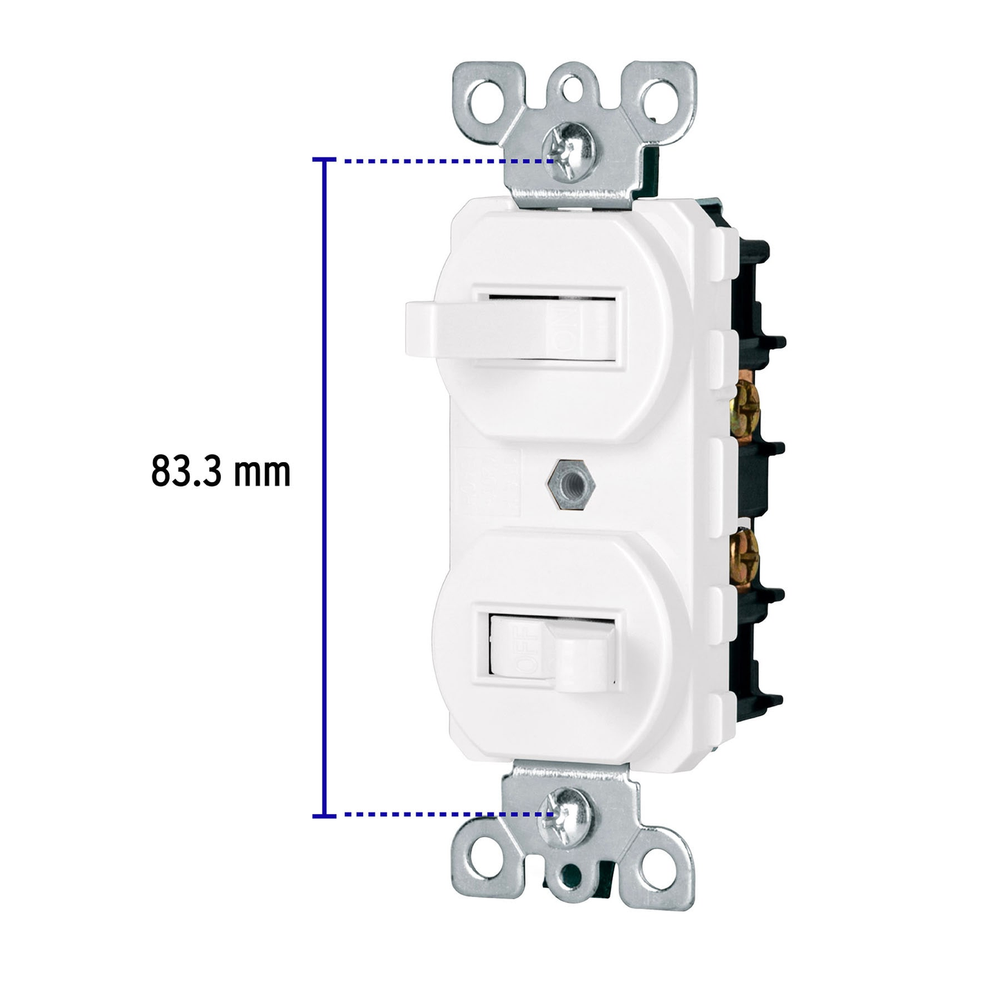 Interruptor dúplex de palanca, Standard, blanco, Volteck
