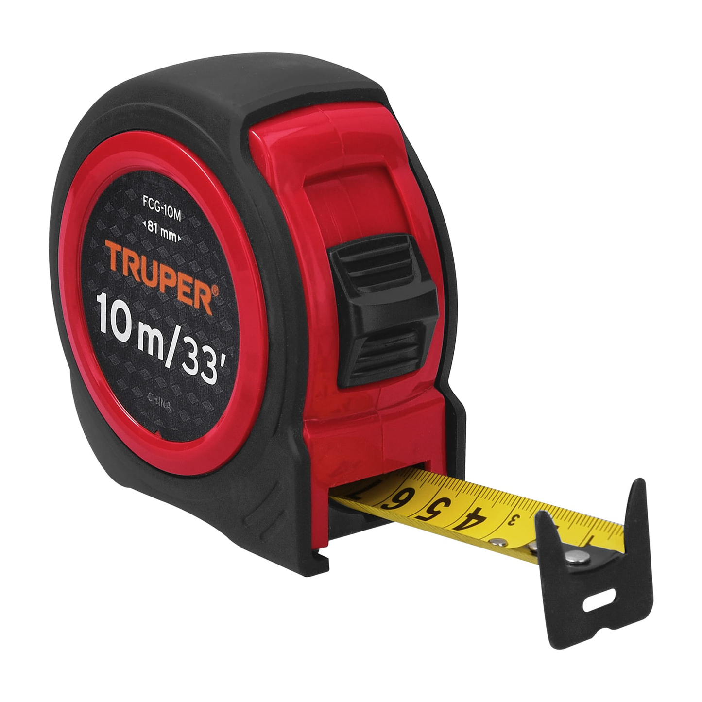 Flexómetro compacto 10 m con grip, cinta 25 mm, Truper