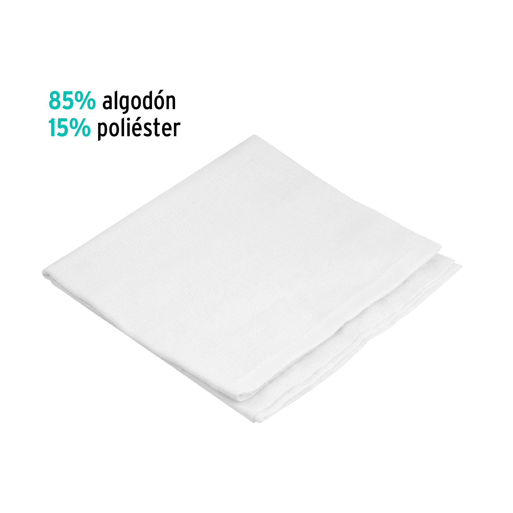 Franela blanca de algodón, 1 m