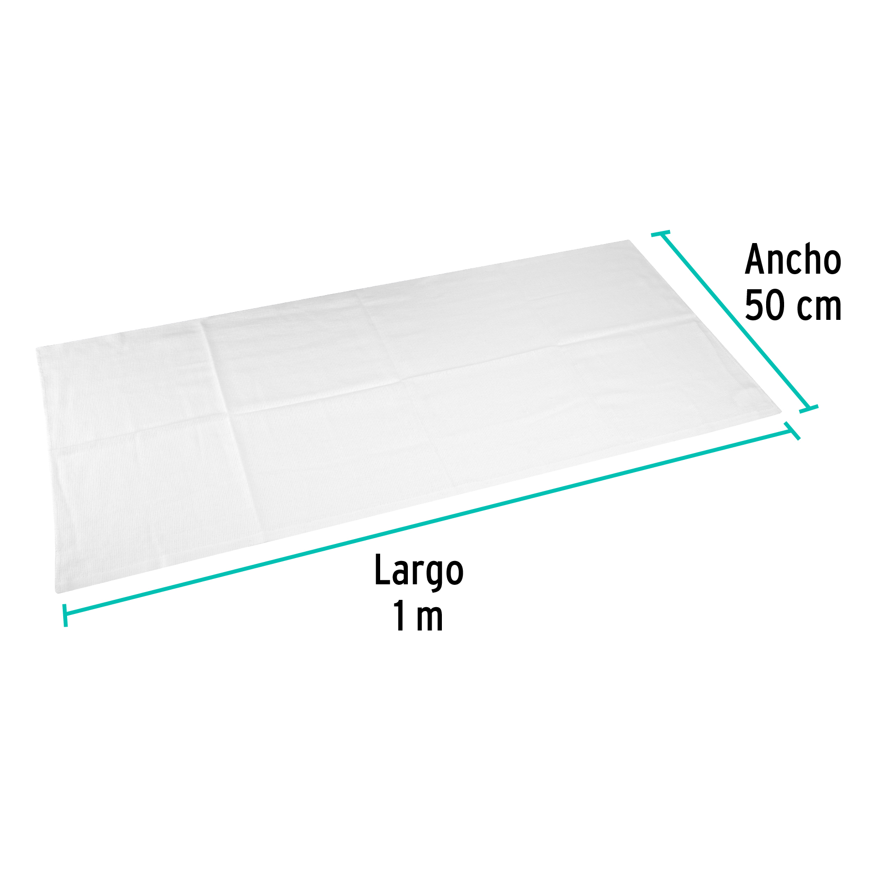 Franela blanca de algodón, 1 m