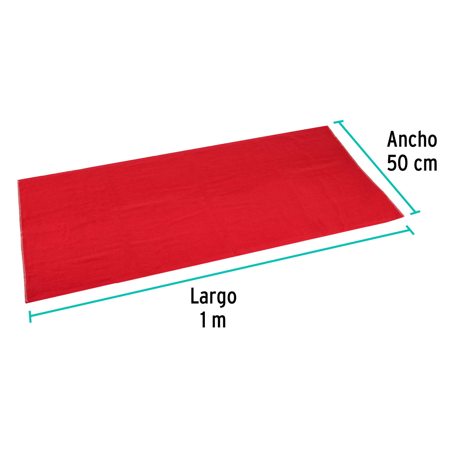 Franela roja de algodón, 1 m