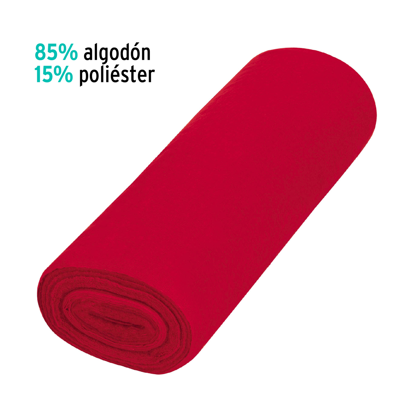 Franela roja de algodón, rollo 25 m