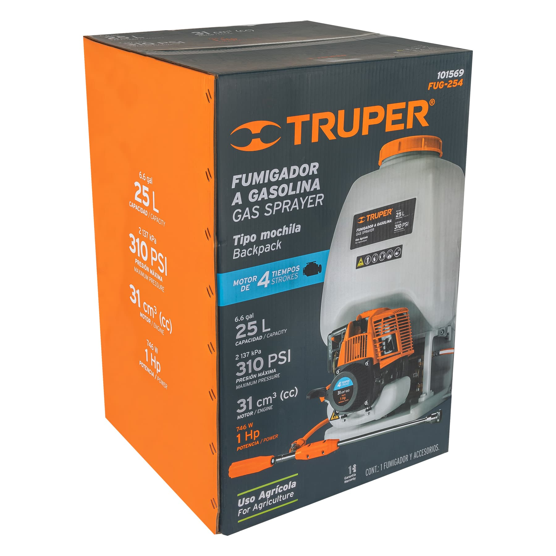 Fumigador a gasolina, 4 tiempos, 25 lts