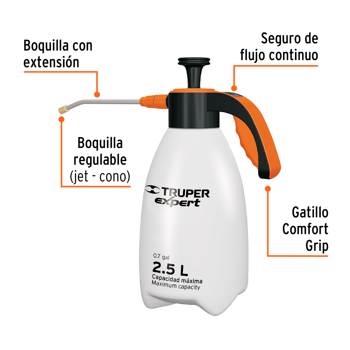 Fumigador doméstico de 2 litros, mango ergonómico, Expert