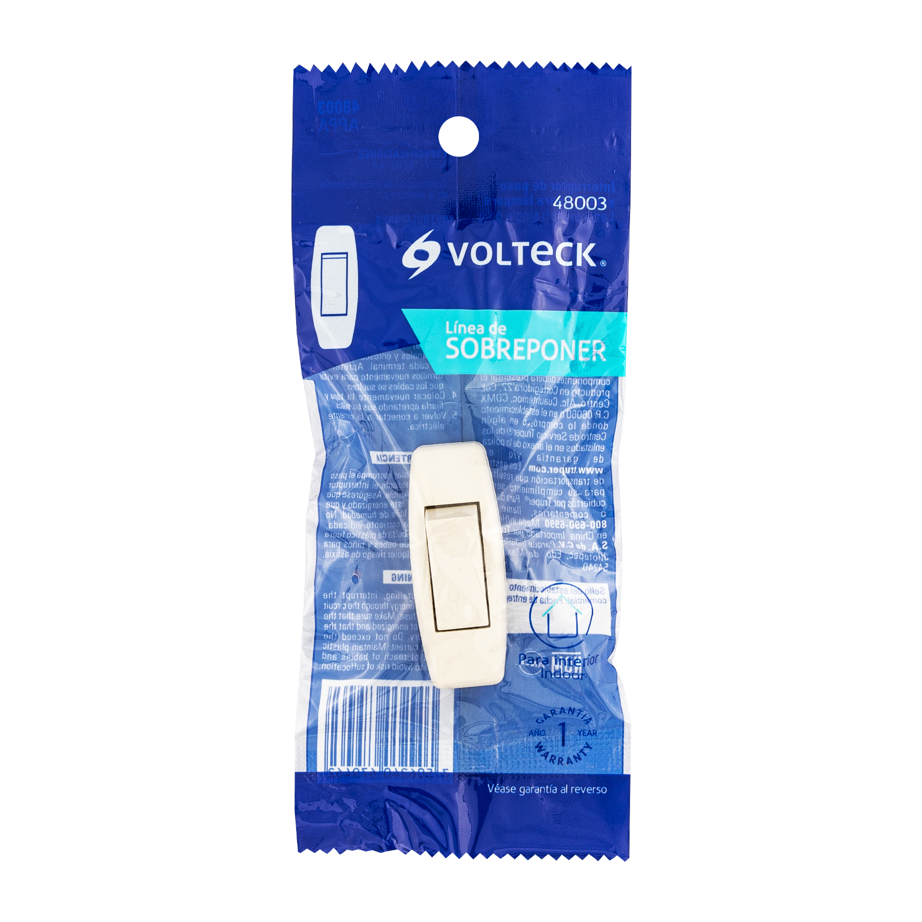 Interruptor de paso para lámpara, 127 V, 3 A