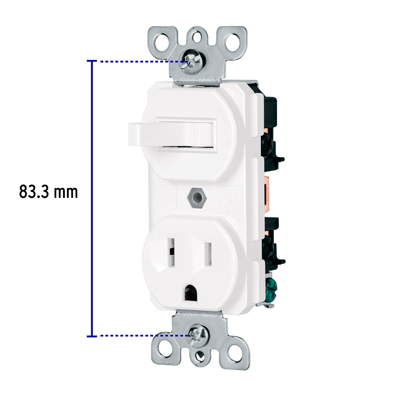 Interruptor de palanca con contacto, Standard, blanco