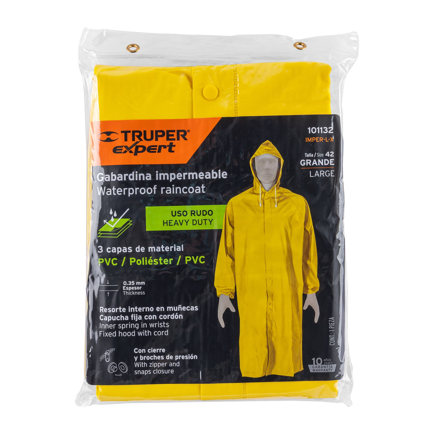 Gabardina impermeable, PVC/poliéster/PVC, 0.35 mm G, Expert