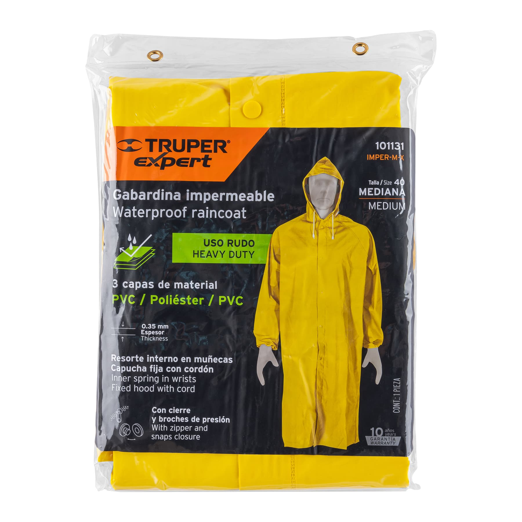 Gabardina impermeable, PVC/poliéster/PVC, 0.35 mm M, Expert