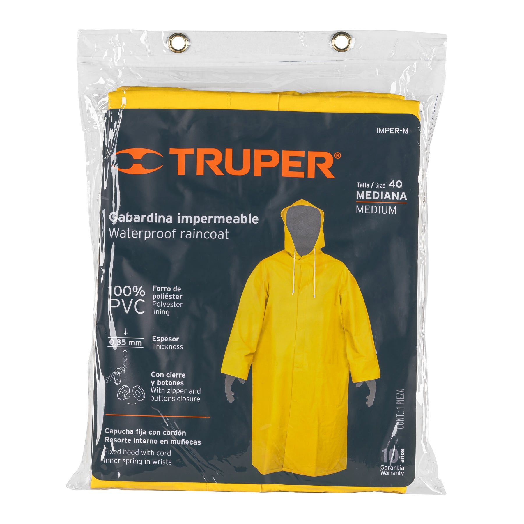 Gabardina talla mediana, PVC SUSTITUYE 29963