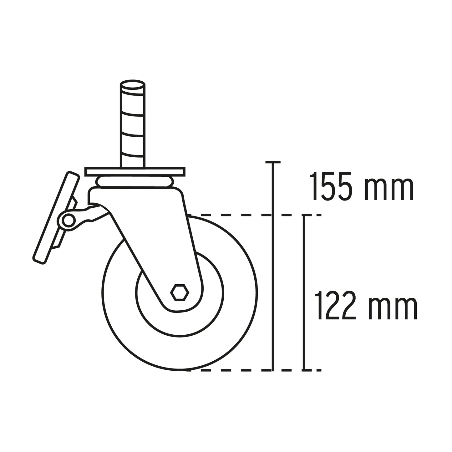 Gabinete metálico móvil con 5 cajones, capacidad 320 kg