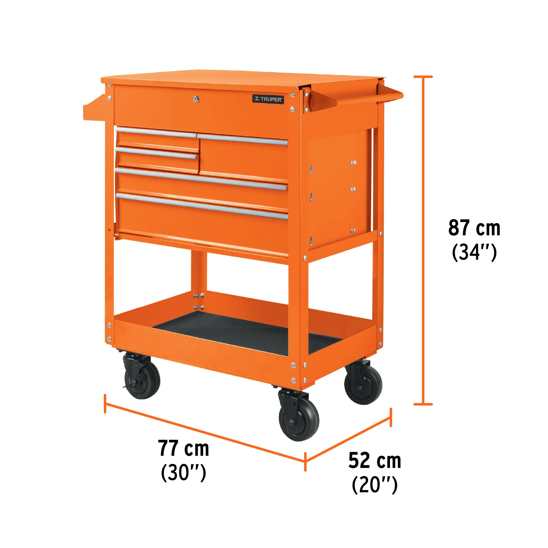 Gabinete metálico móvil con 5 cajones, capacidad 320 kg