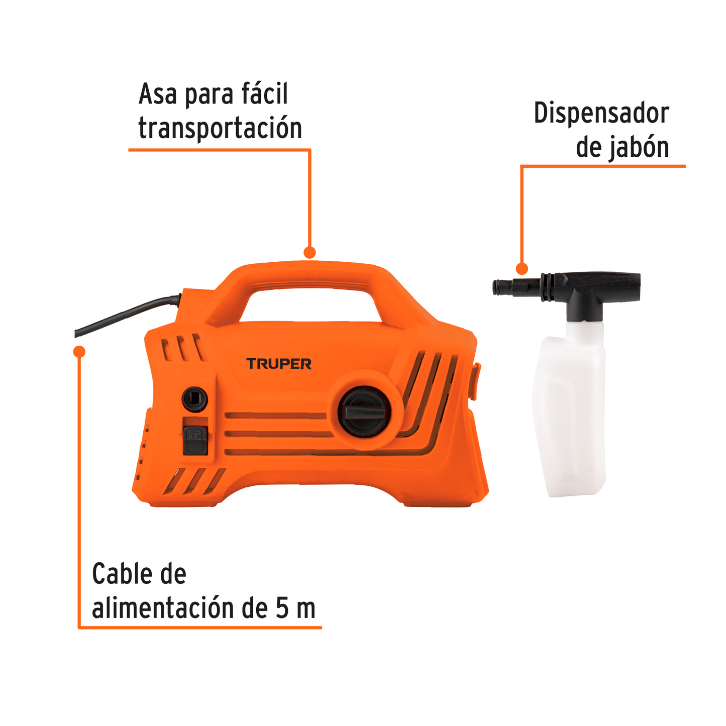 Hidrolavadora eléctrica compacta 1600 PSI, Truper