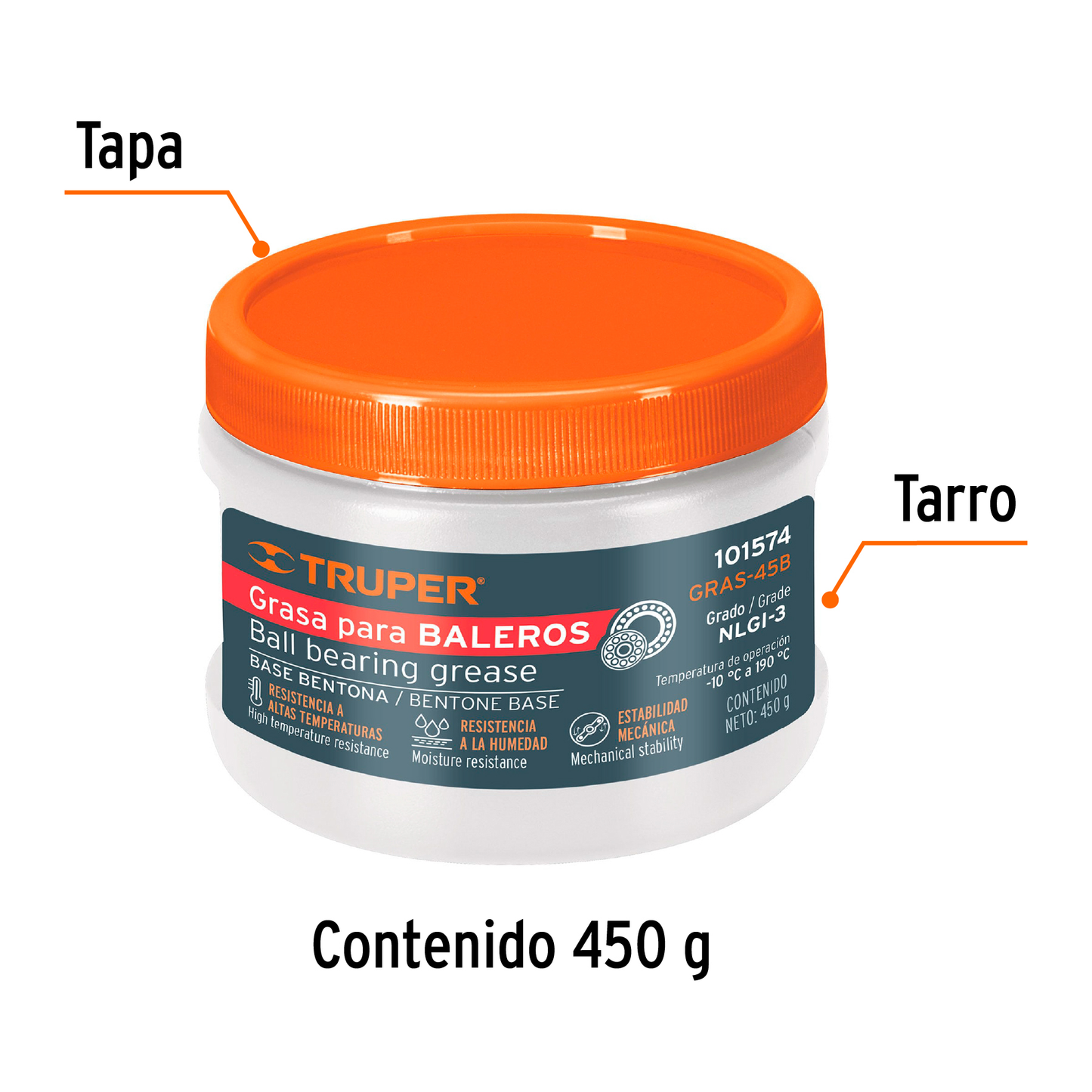 Grasa de bentona para baleros 450 g