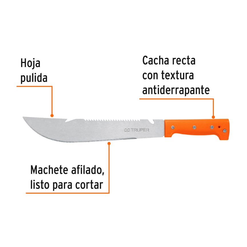 Machete rambo 12', cacha naranja
