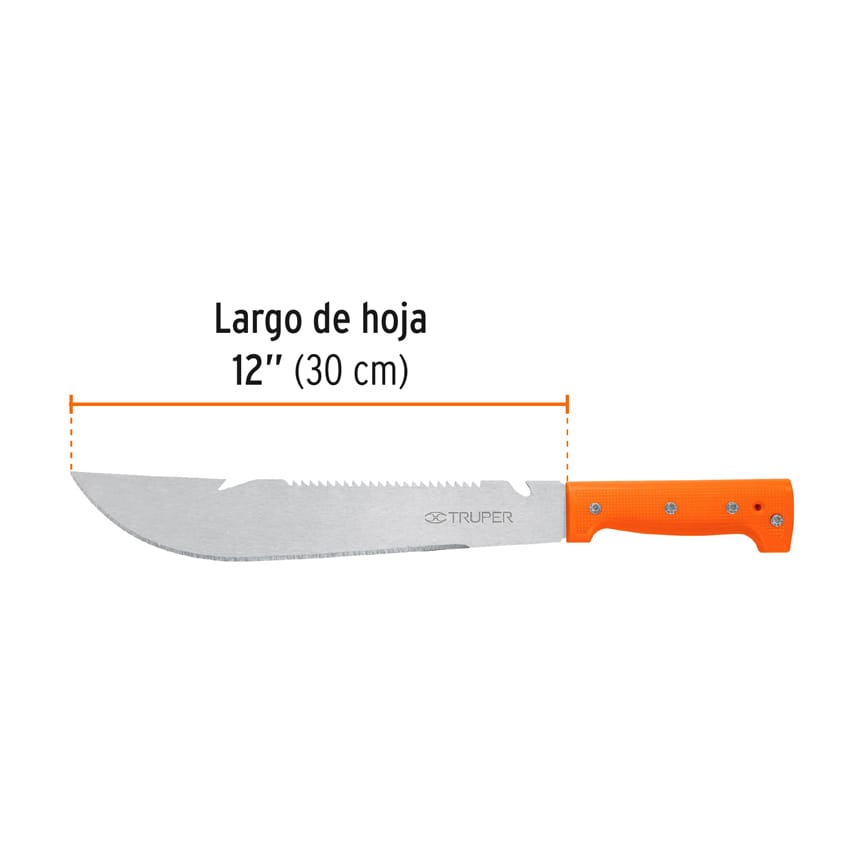 Machete rambo 12', cacha naranja