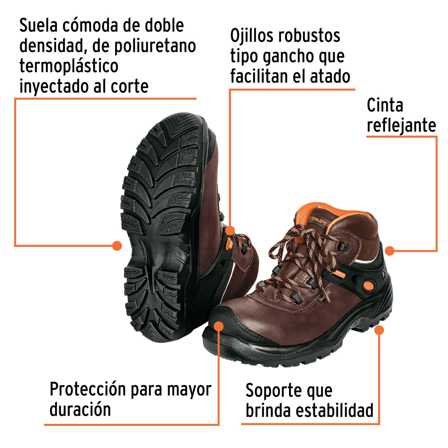 Zapatos dieléctricos con casquillo, #30, café
