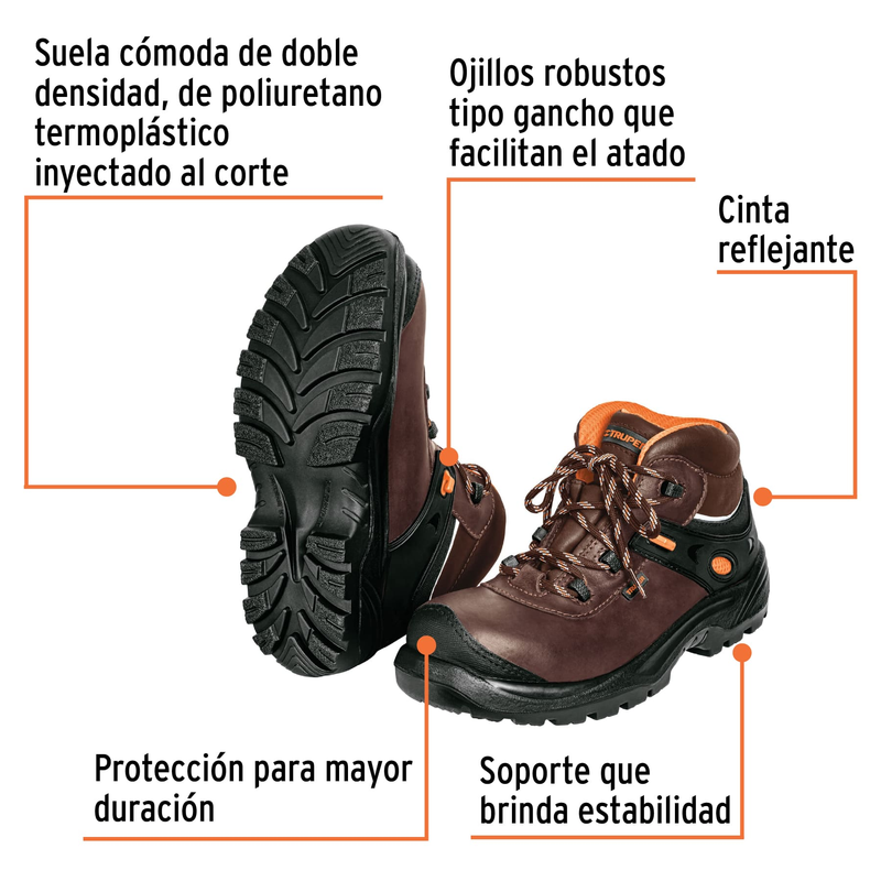 Zapatos dieléctricos con casquillo, #27, café