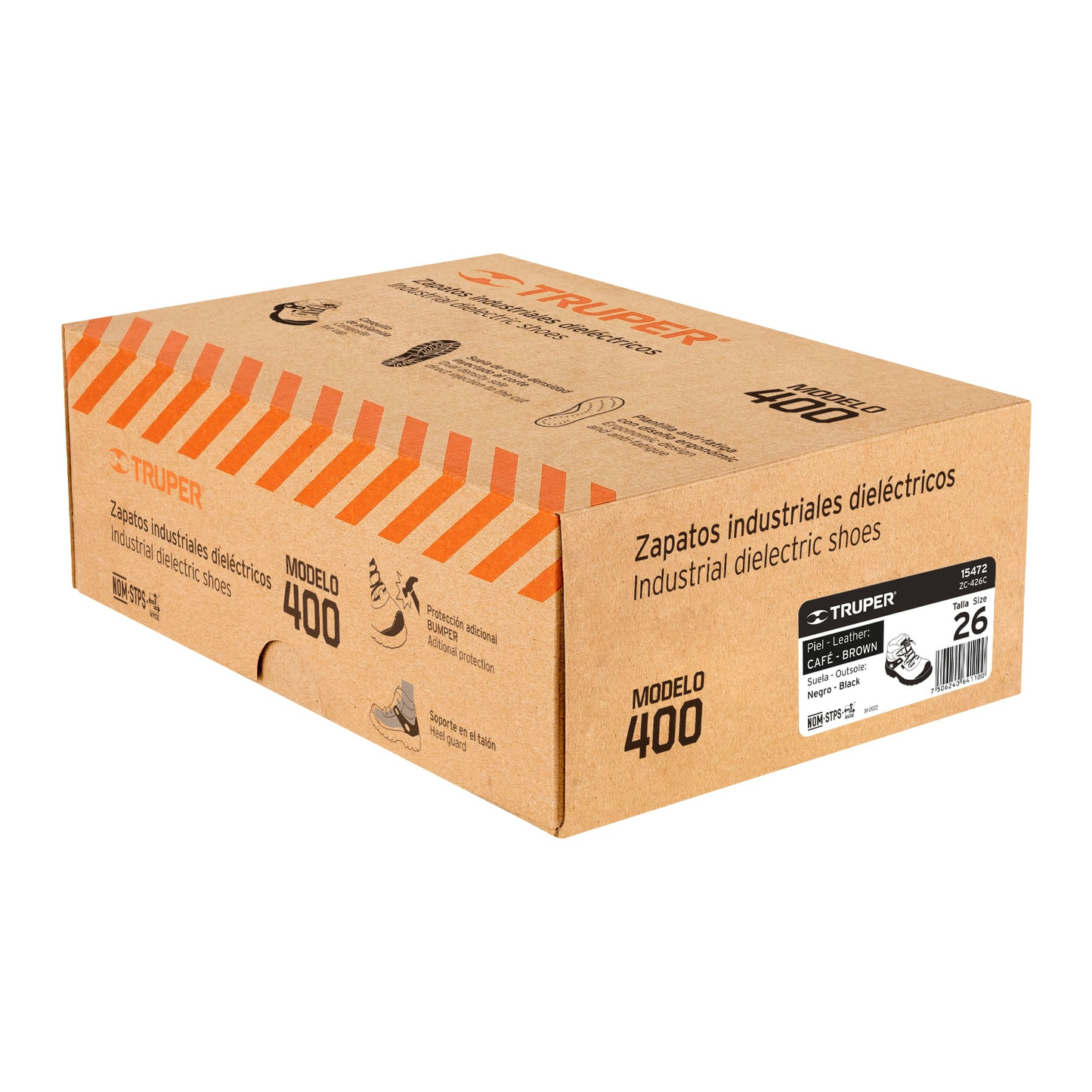 Zapatos dieléctricos con casquillo, #26, café