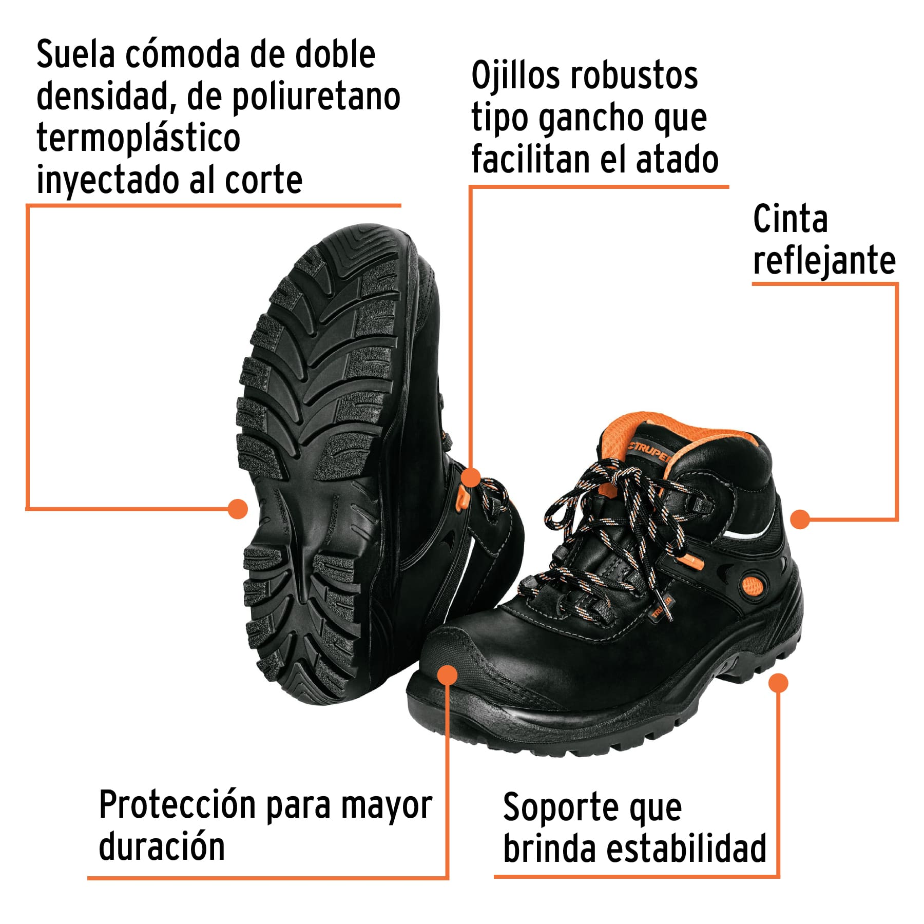 Zapatos dieléctricos con casquillo, #25, negro