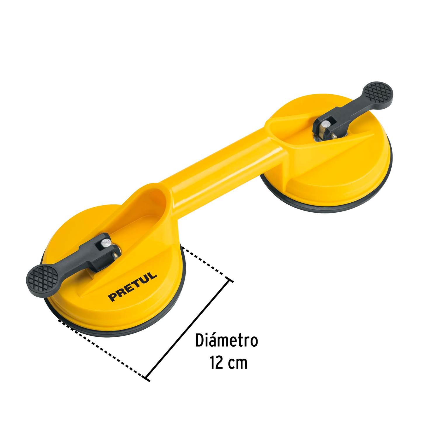 Ventosa para vidrio, 2 copas de succión