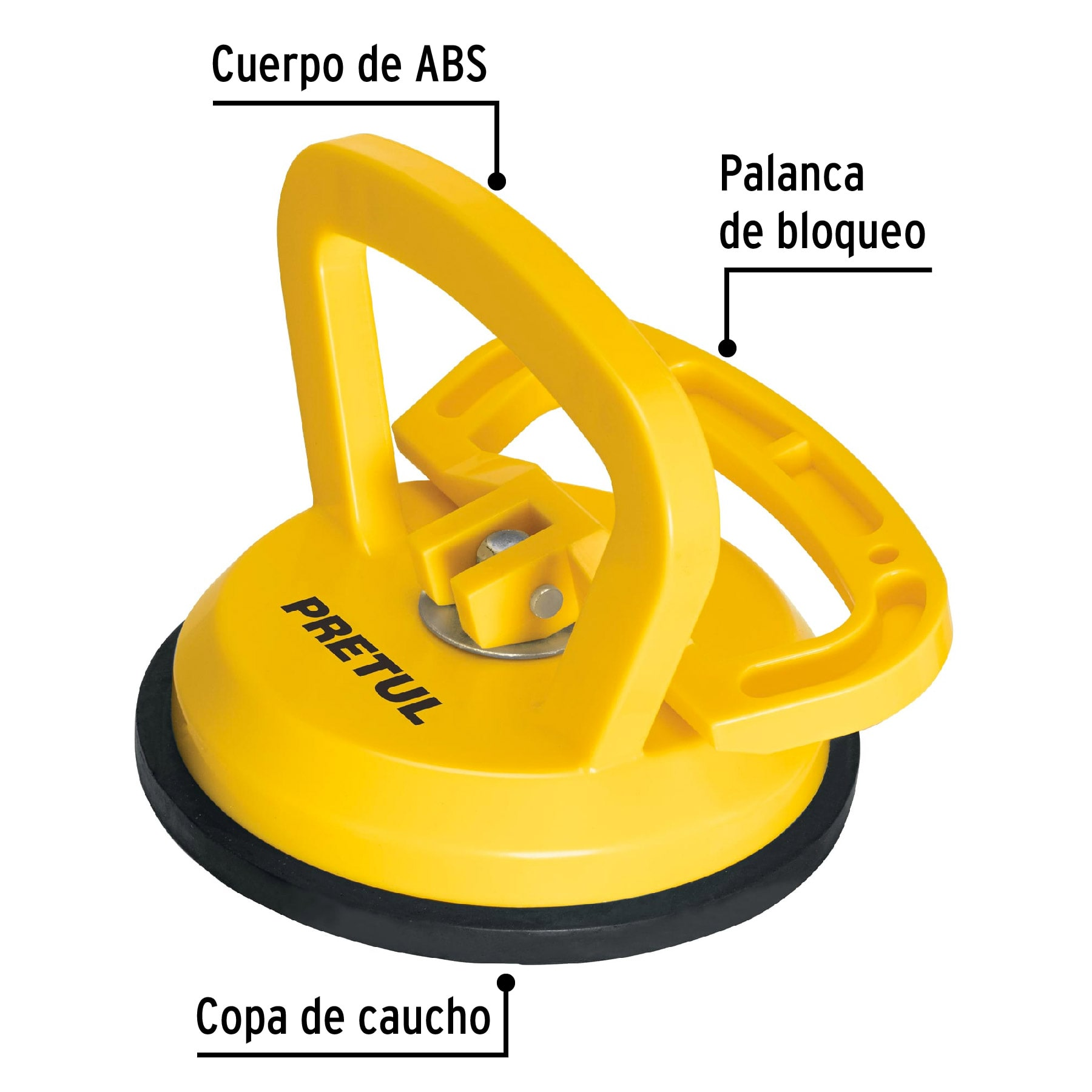 Ventosa para vidrio, 1 copa de succión