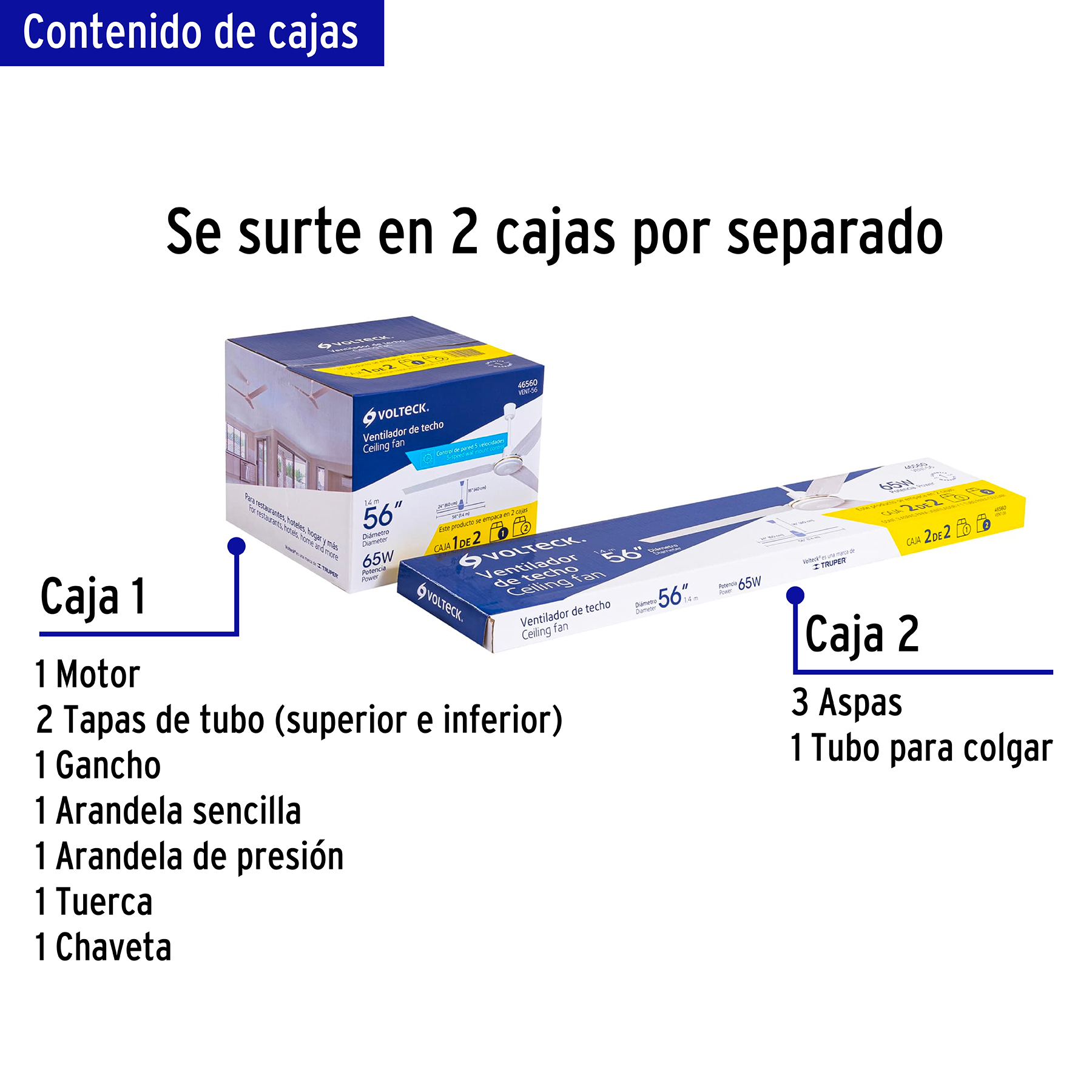 Ventilador de techo, 56", Volteck