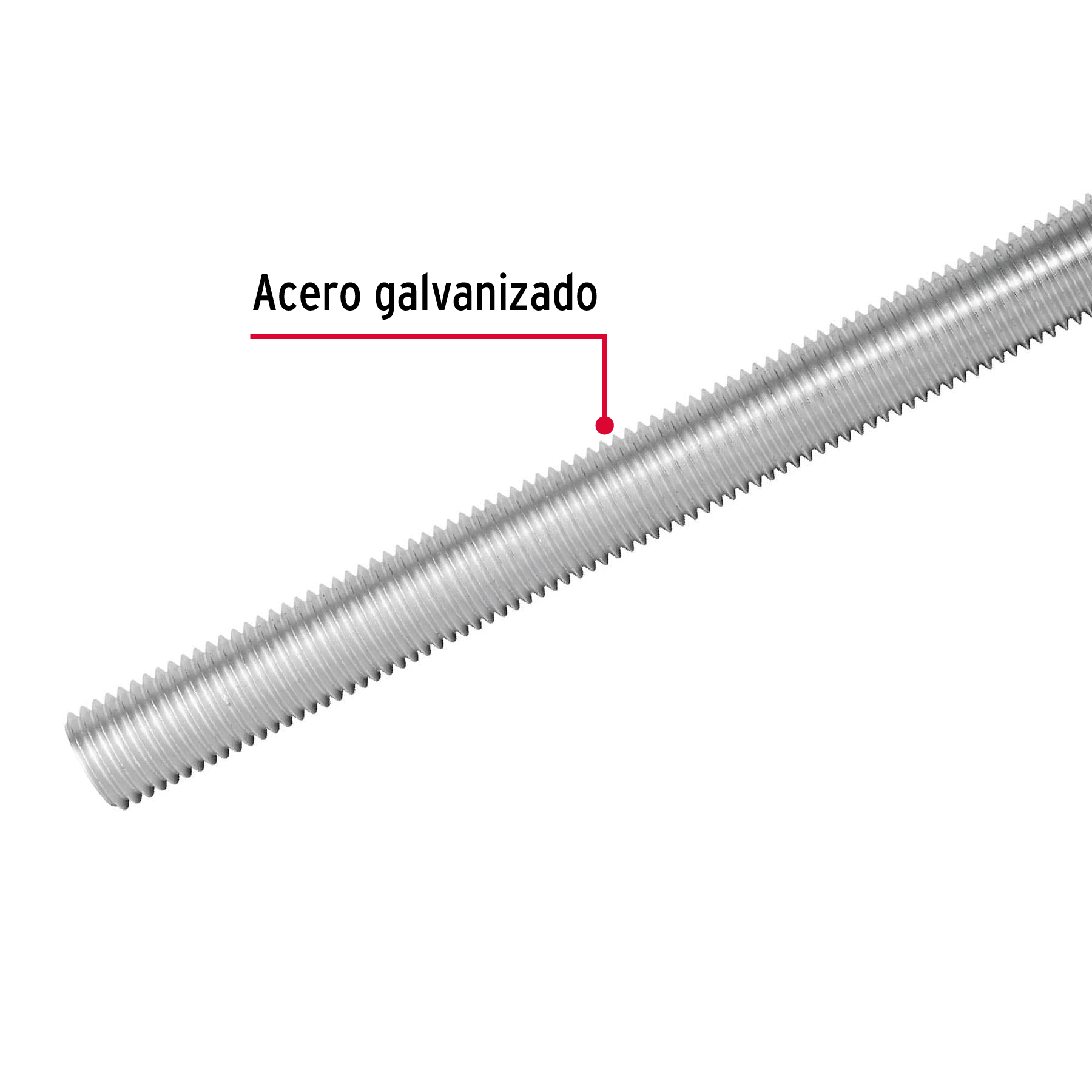 Varilla roscada, 1/2" x 1m