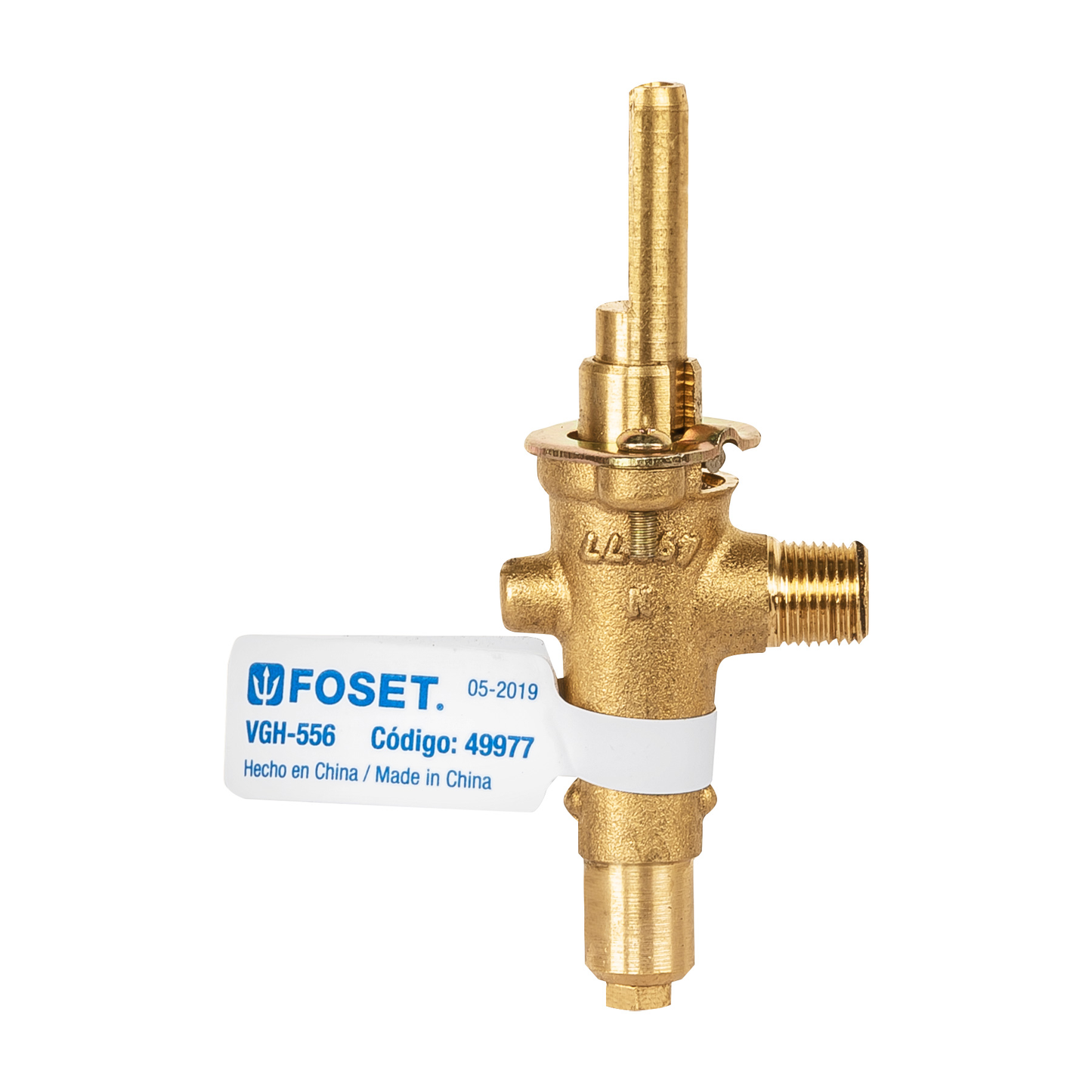 Válvula horizontal sin maneral 1/8" para gas LP