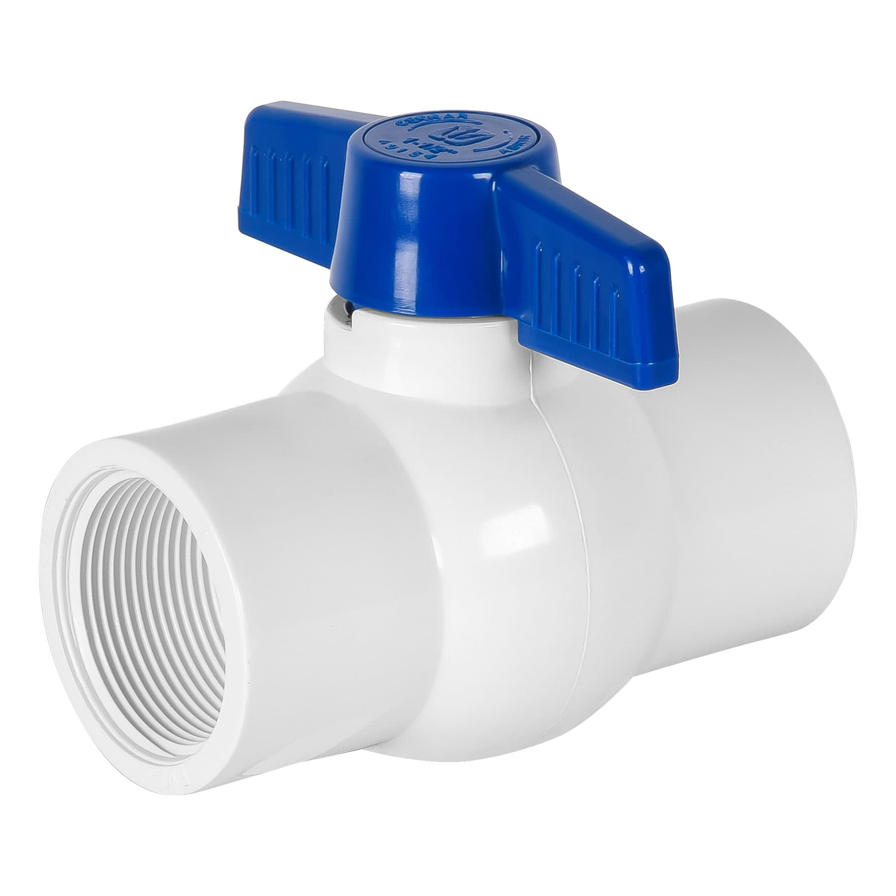 Válvula esfera de pvc, 1-1/2", roscable