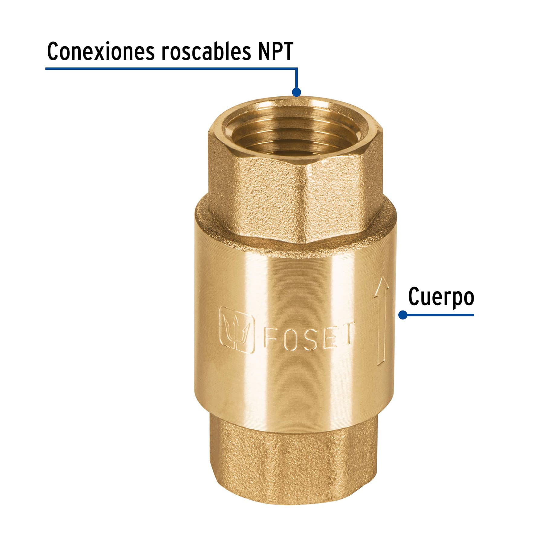 Válvula de retención de latón de 1/2"