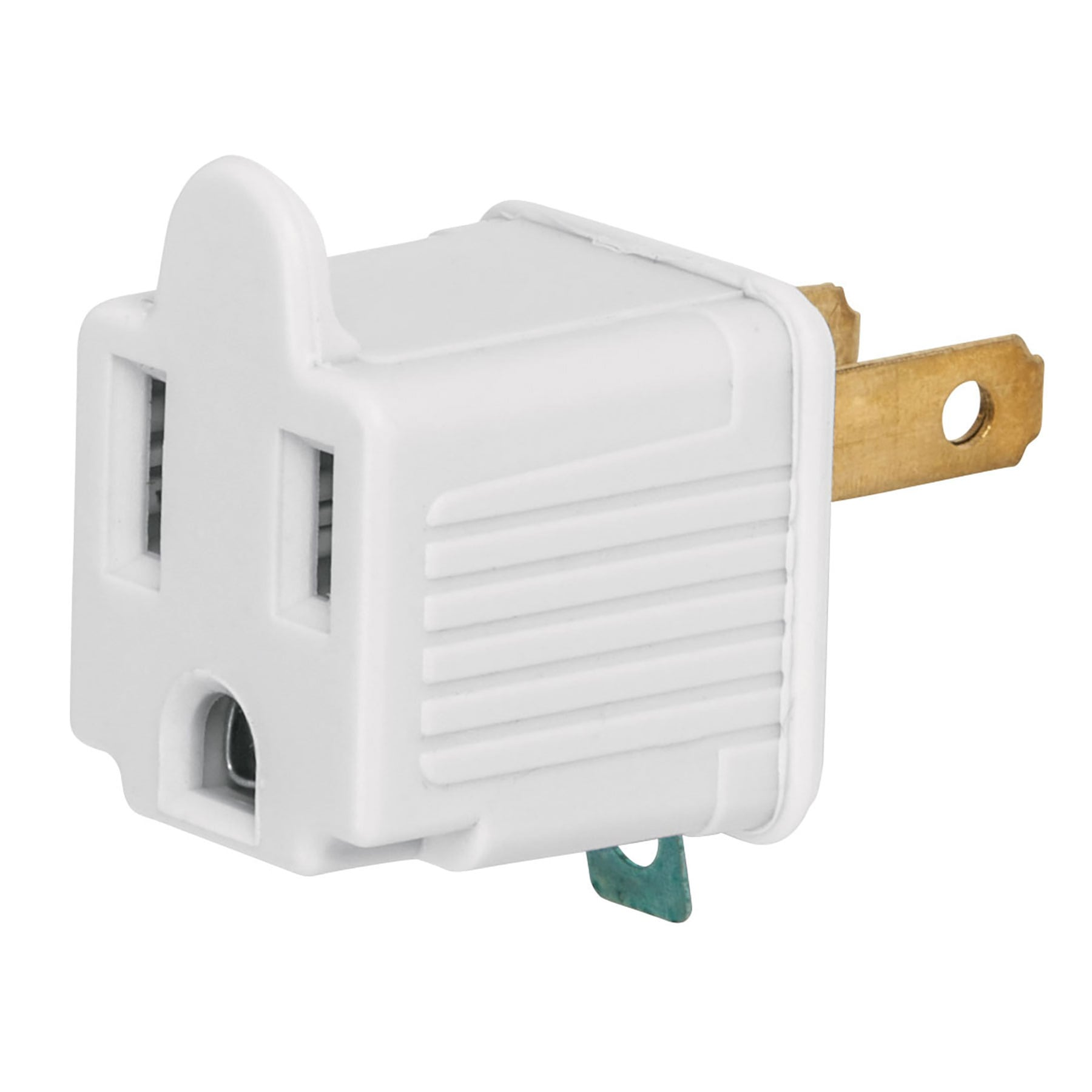 Adaptador 3 a 2 blanco, Volteck, 2 piezas